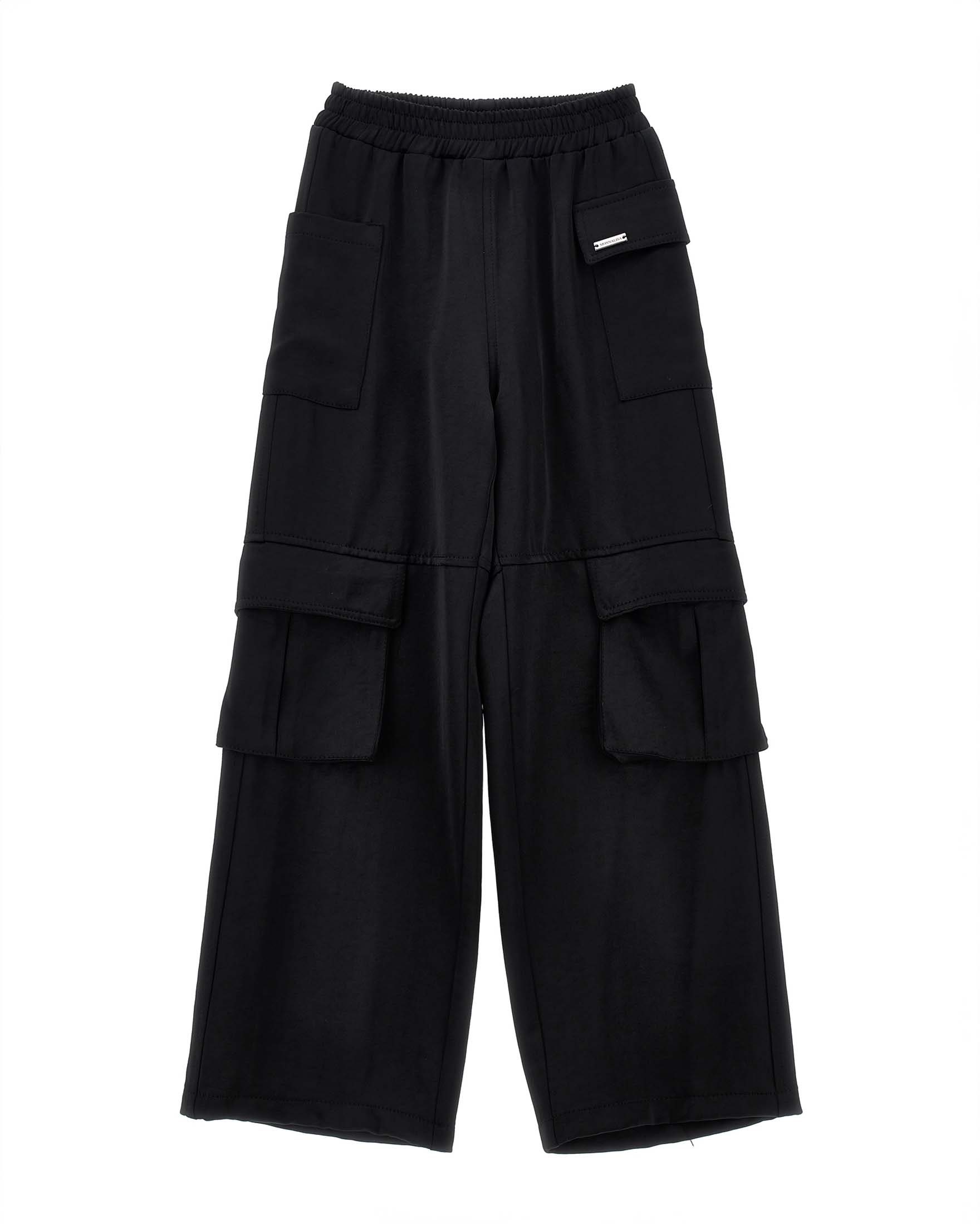 Pantalone Monnalisa cargo nero in raso image