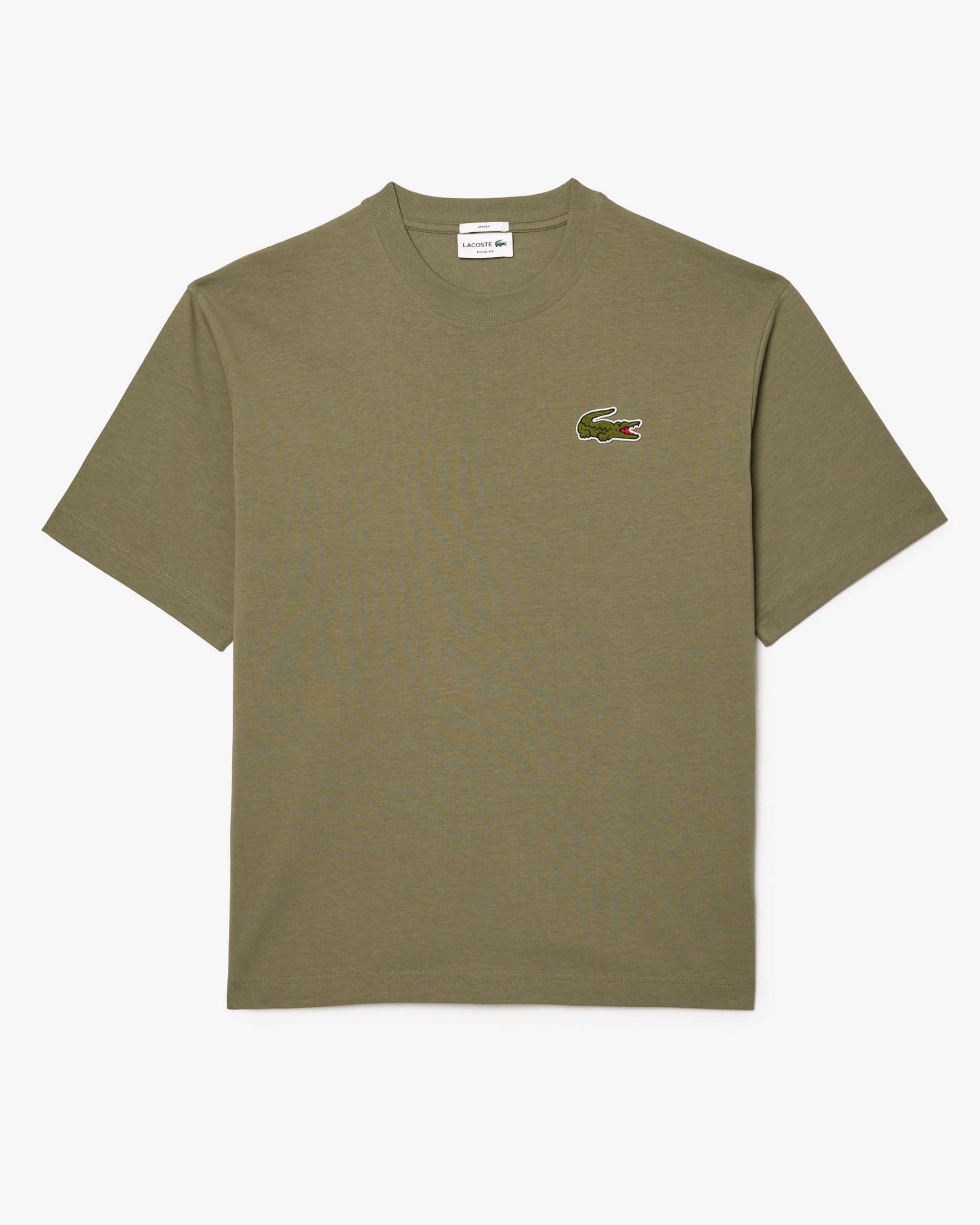 T-shirt verde militare loose fit in jersey di puro cotone