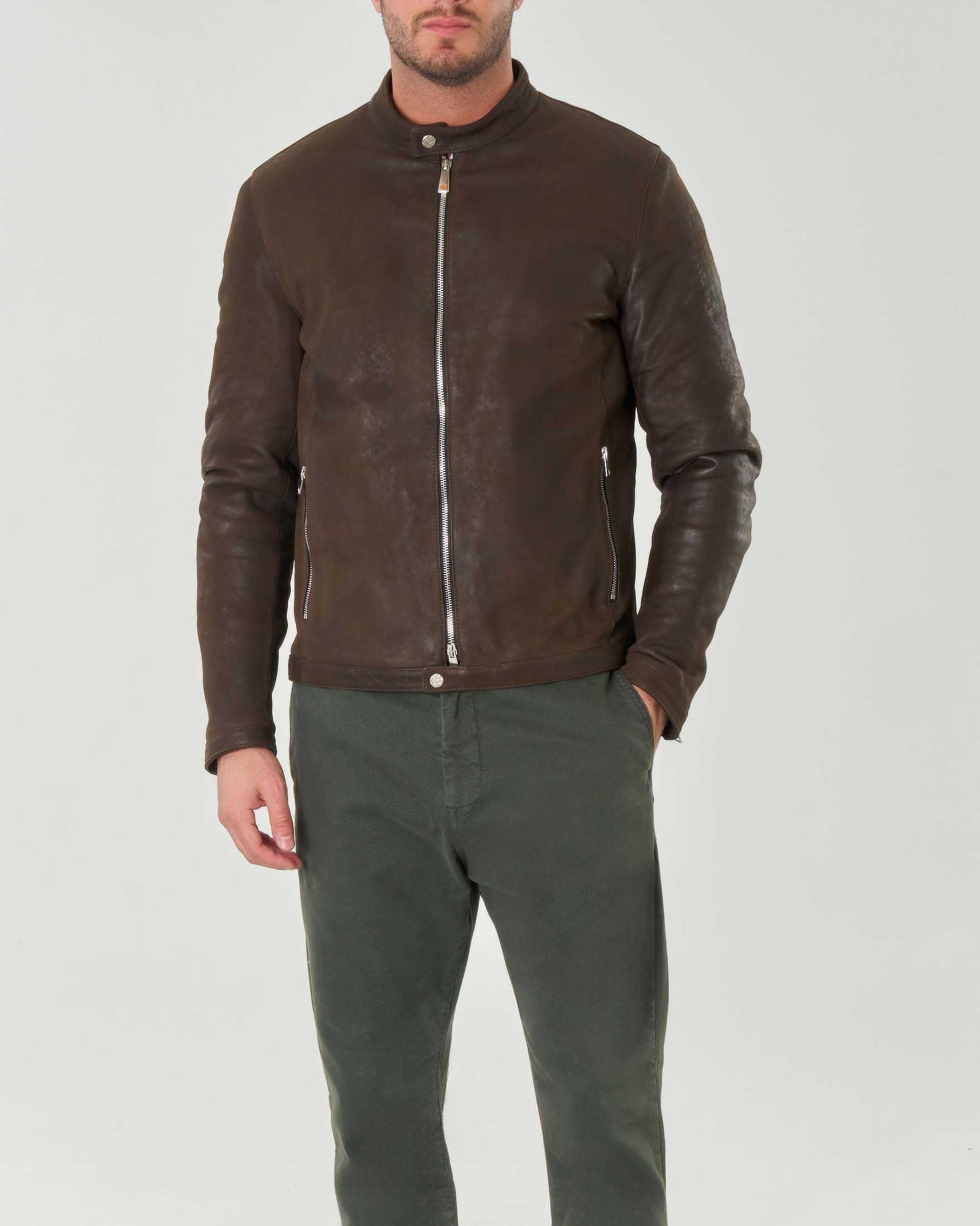 Yeuyyben Giacche In Pelle Da Uomo Giacca Con Colletto Alla