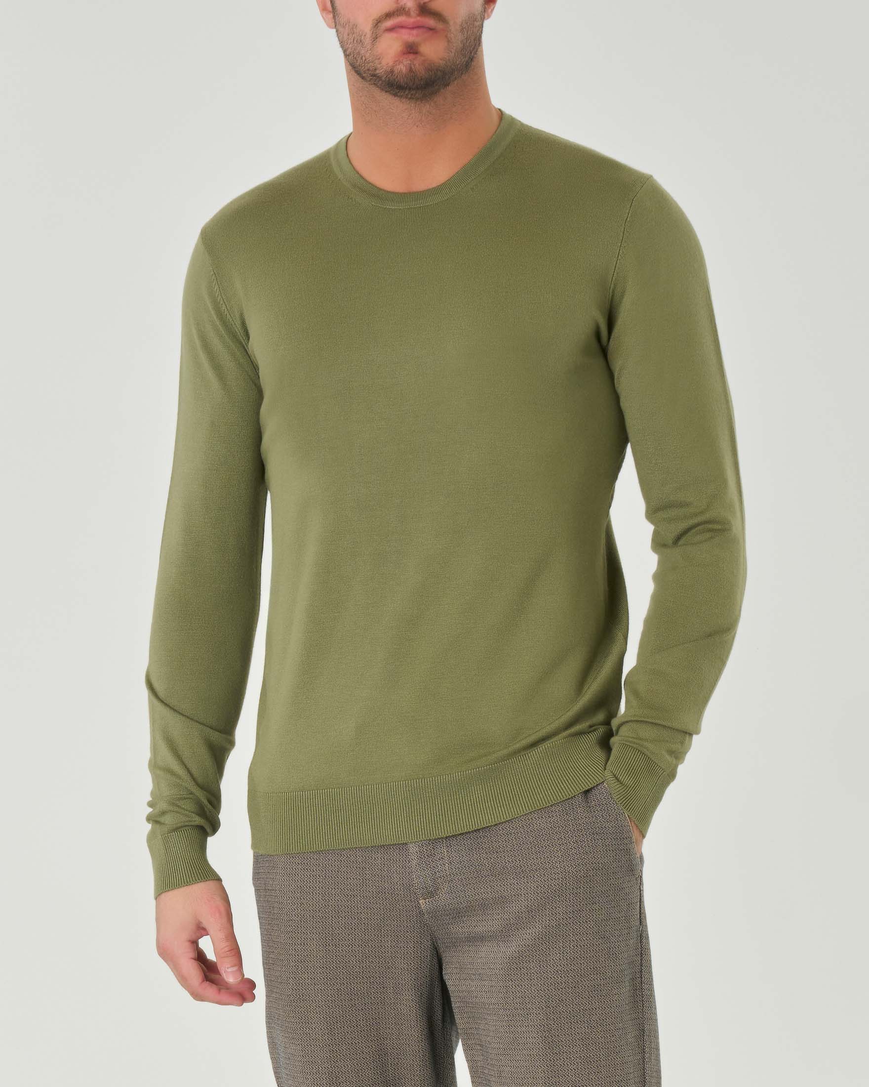 Maglia verde pistacchio girocollo tinta unita