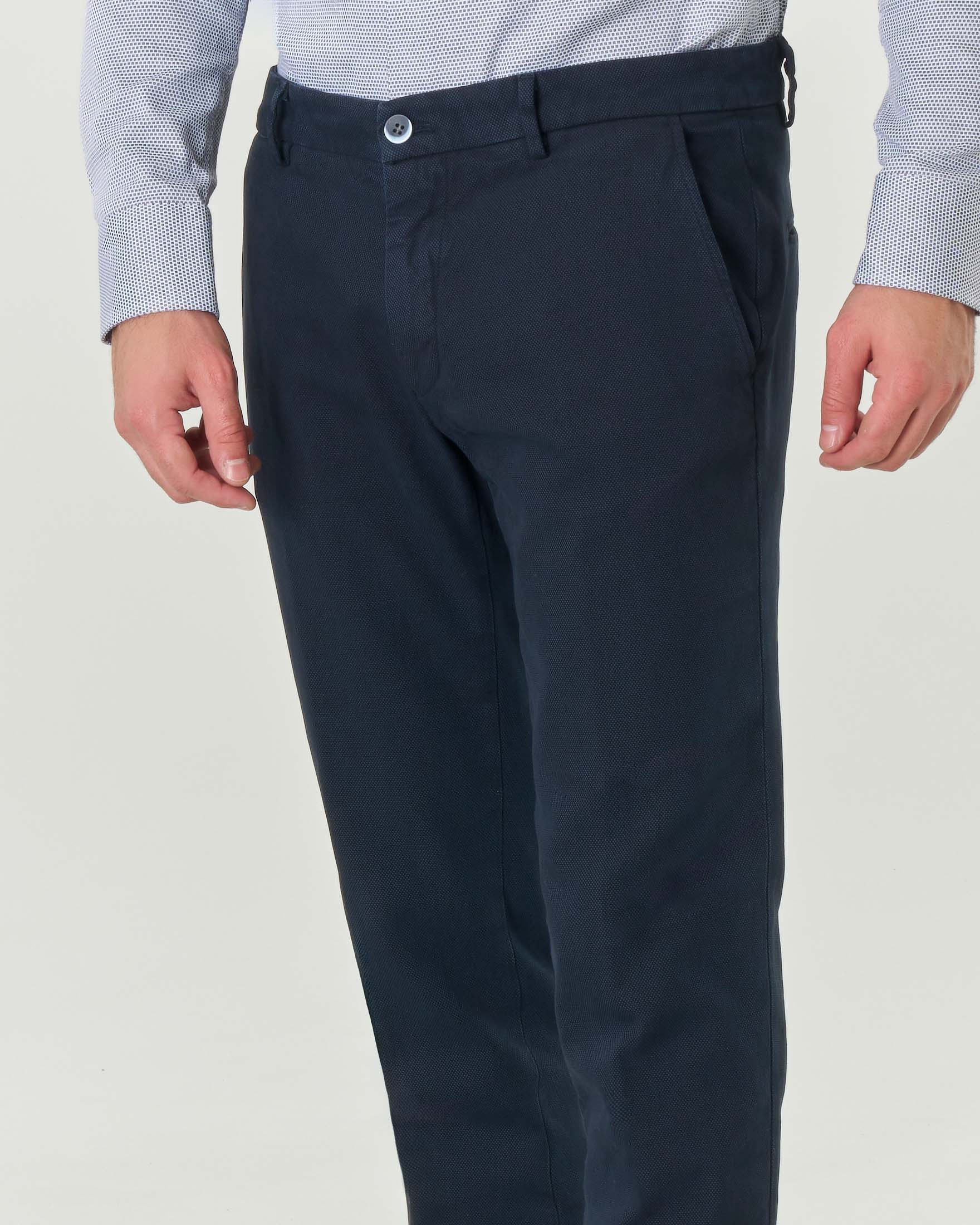 Pantaloni chino Powell Levanto blu slim-fit in cotone stretch a occhio di pernice image