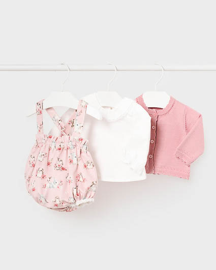 Set Neonato: Pagliaccetto Popelin + T-Shirt In Nylon Ed Elastan