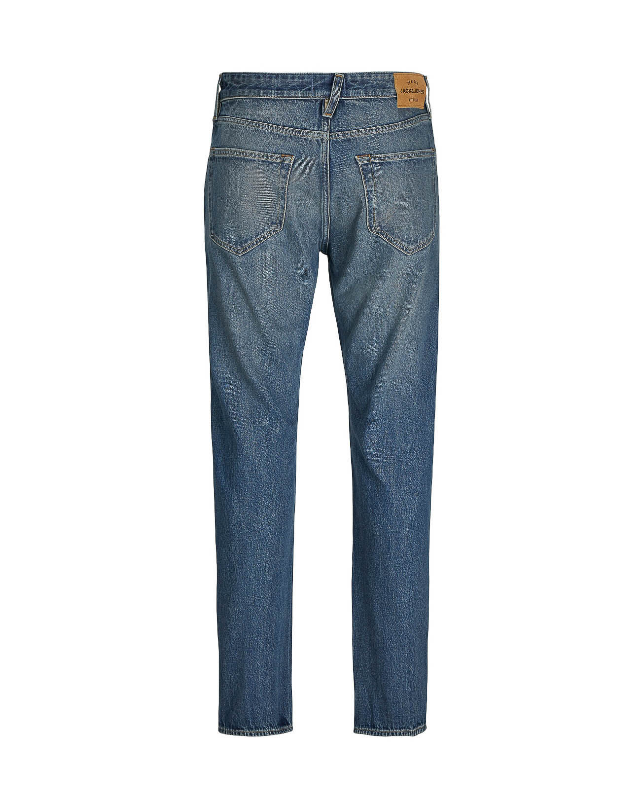 Jeans Chris relaxed-fit a gamba dritta in puro cotone lavaggio medio con sabbiature