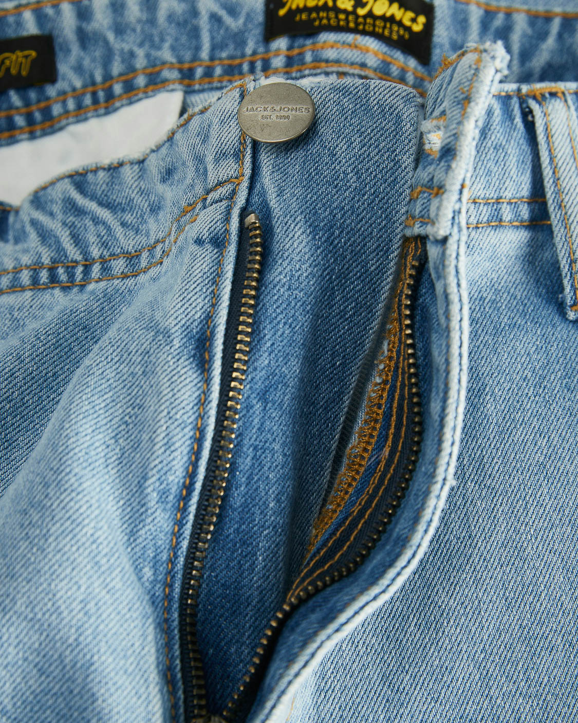 Jeans cargo loose fit a gamba ampia in puro cotone lavaggio chiaro super stone washed