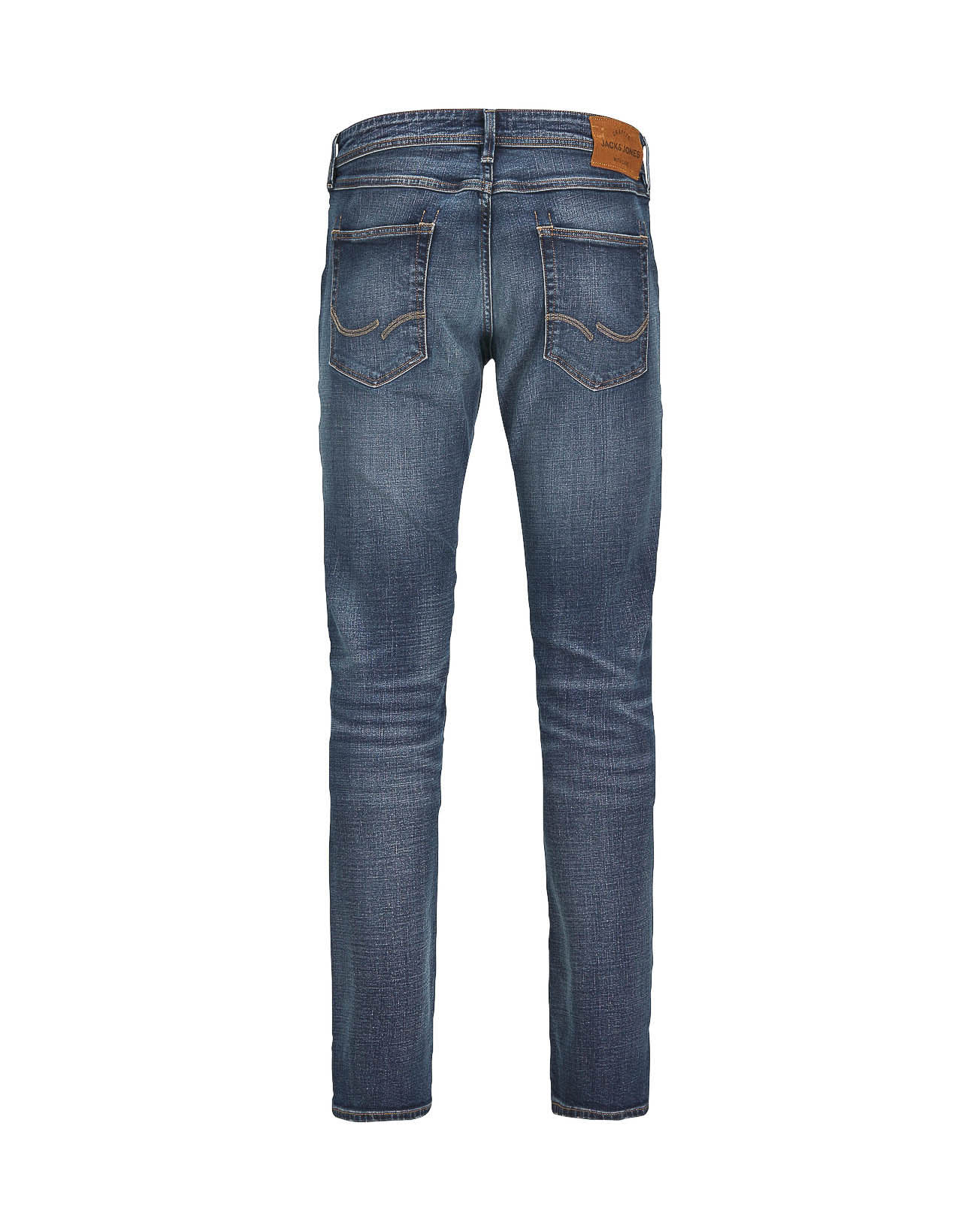 Jeans slim-fit a vita bassa in cotone stretch lavaggio medio con baffature image