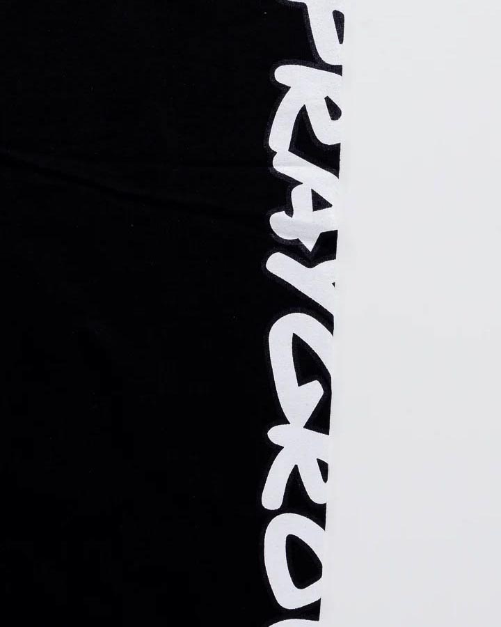 Jogger in felpa di cotone neri con coulisse e stampa logo bianca image