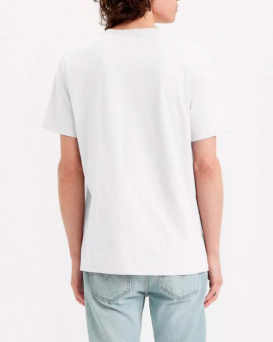 T-shirt bianca mezza manica con scollo a V e logo batwing piccolo image