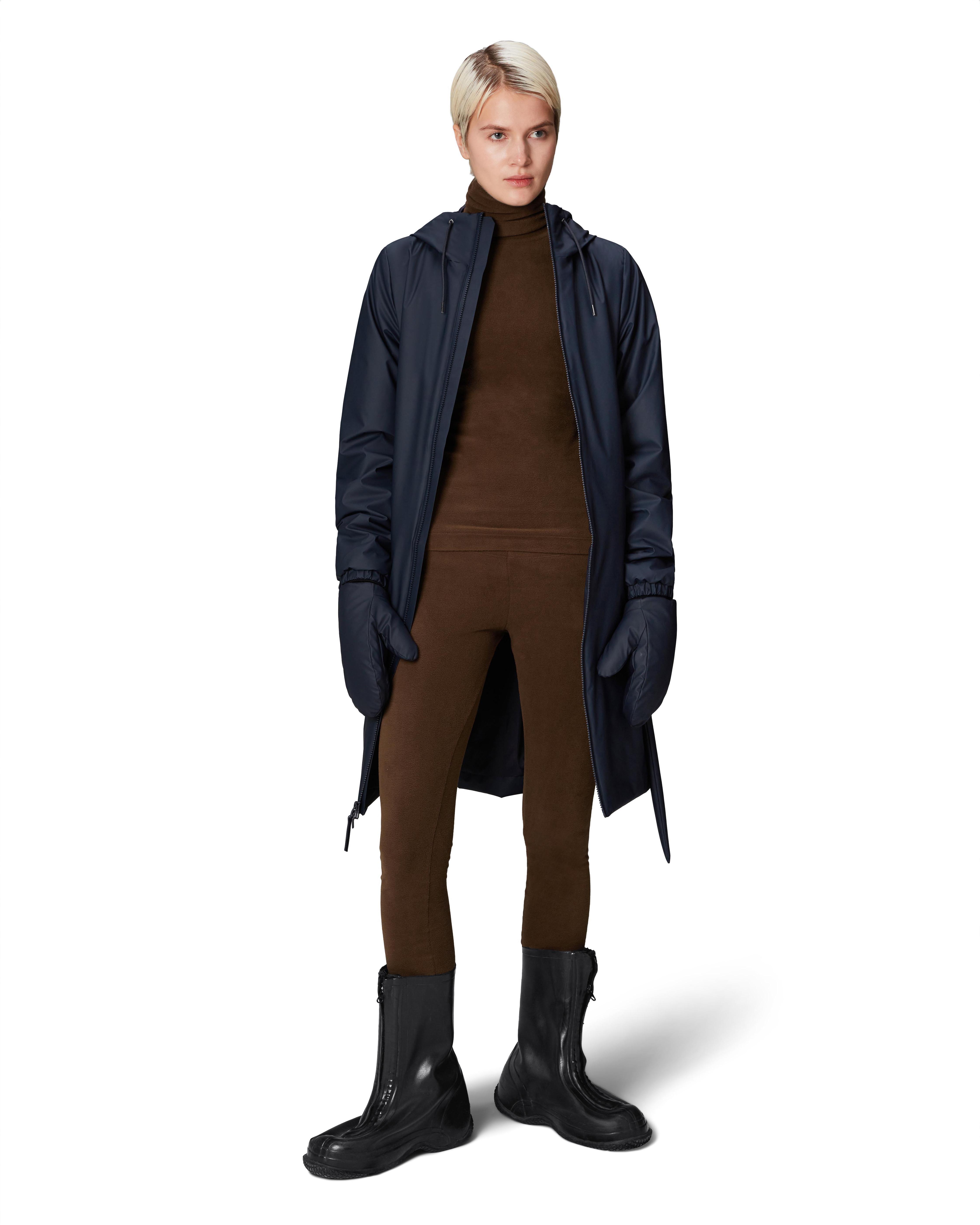 Piumino blu Lohja Long impermeabile con imbottitura leggera e cappuccio image