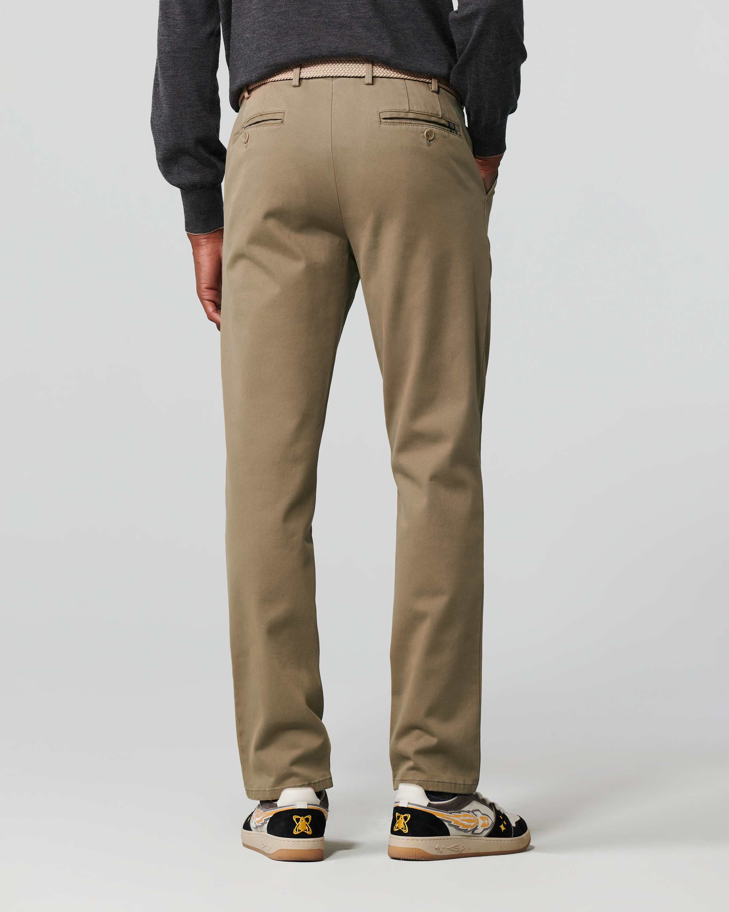Pantalone chino Oslo fango in tessuto armaturato di cotone stretch drop 6 image