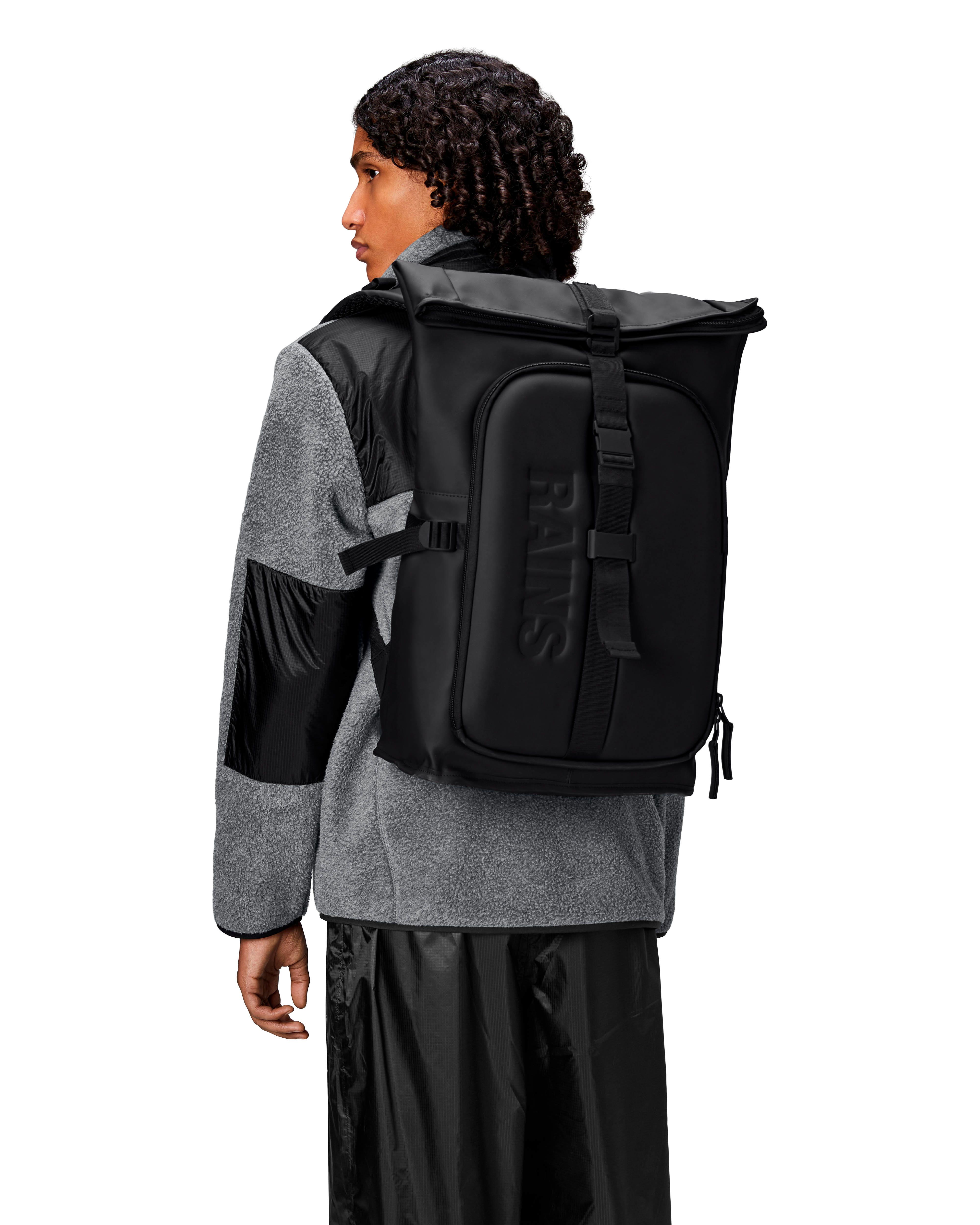 Texel Moulded backpack Rains nero in tessuto impermeabile effetto gommato image