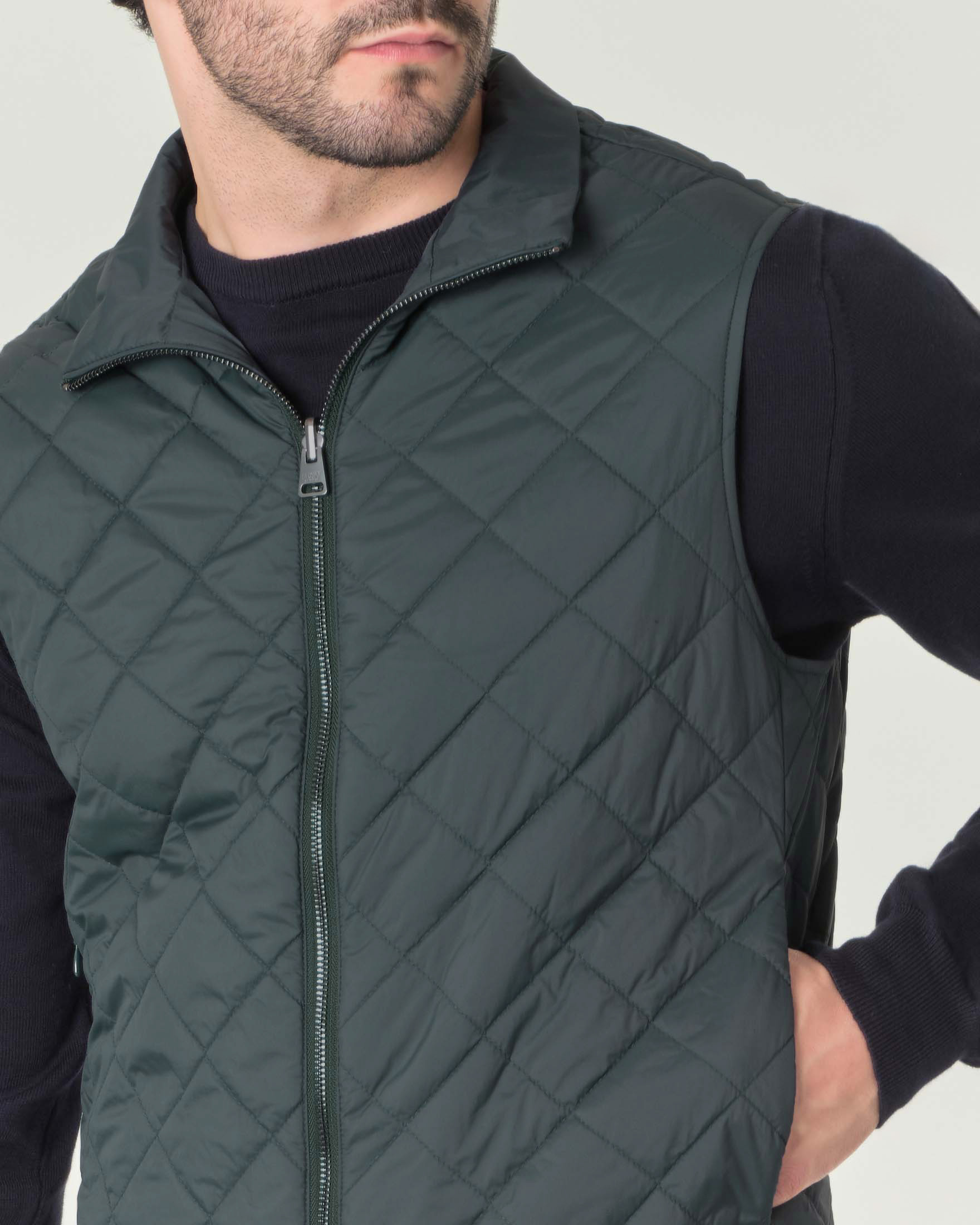 Gilet Billy ottanio in nylon liscio reversibile in trapuntatura a rombi image