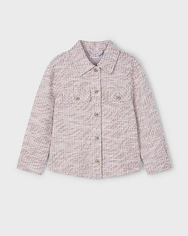 Mayoral Giacca a camicia rosa tweed