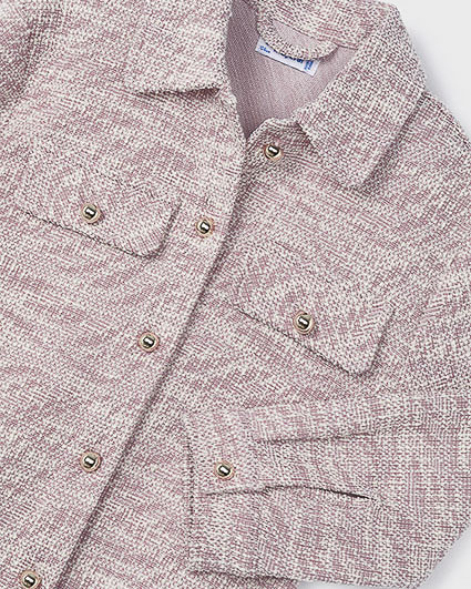 Giacca a camicia rosa tweed image