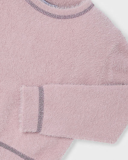 Maglia Mayoral rosa punto pelliccia con dettagli lurex image