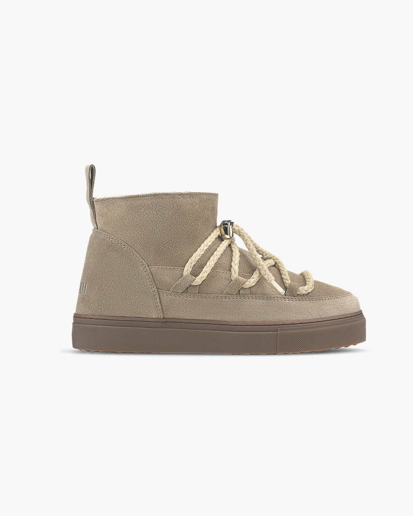 Boot Classic Sneaker Low beige in pelle scamociata e interno in montone