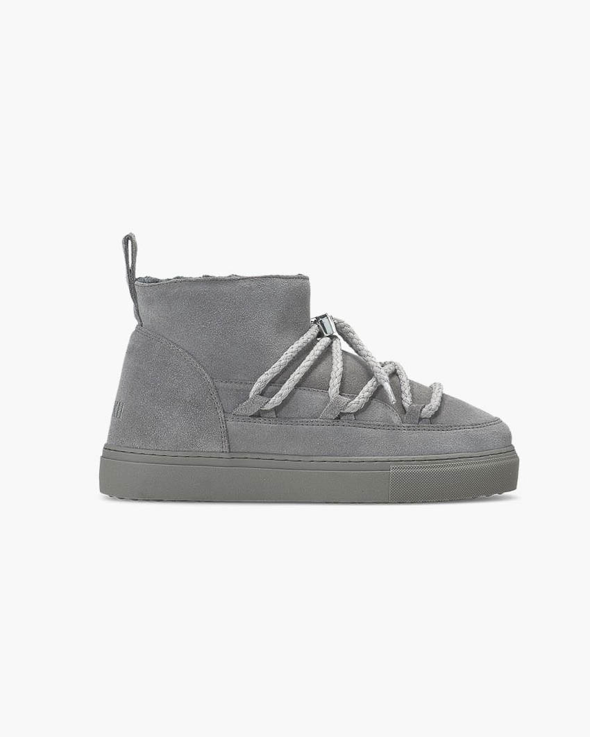 Boot Classic Sneaker Low grigio in pelle scamociata e interno in montone
