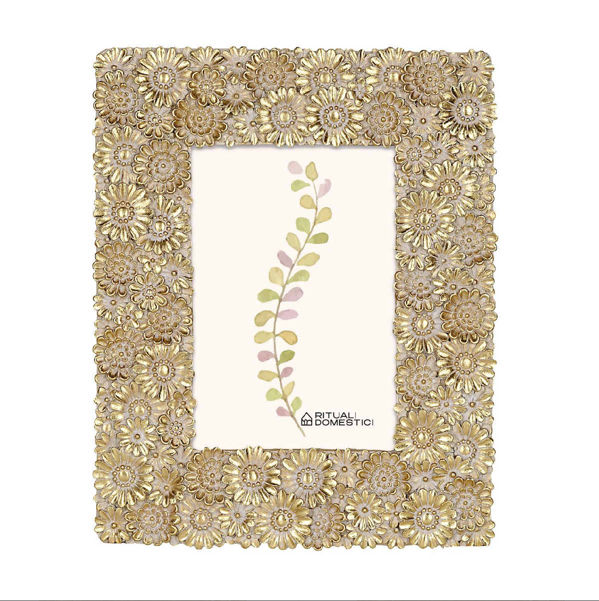 Portafoto in Resina Guardandoti Gerbera Oro 15x20 (22,5x27,5)