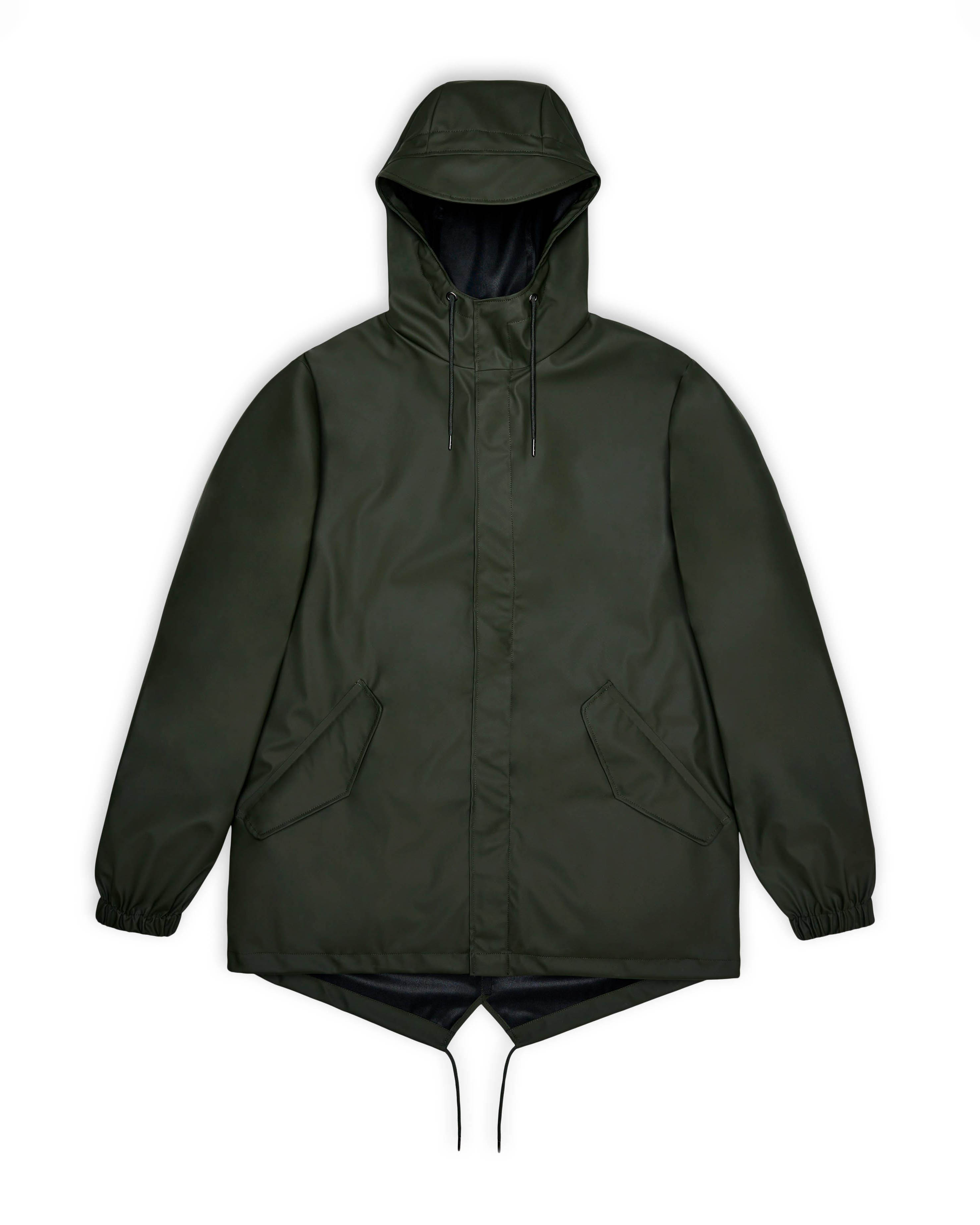 Impermeabile a eskimo Fishtail Jacket verde militare in tessuto tecnico