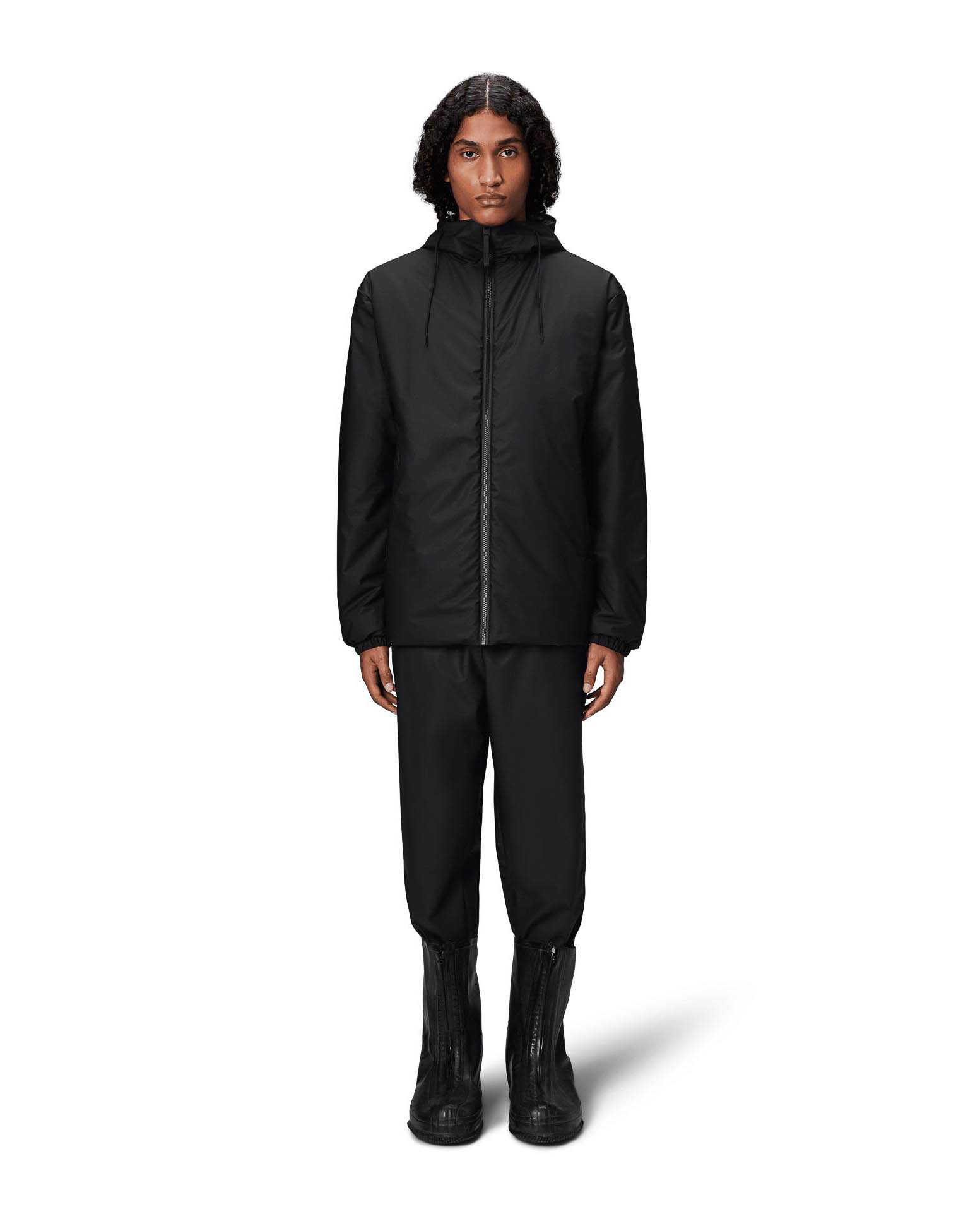 Rains — Giubbino Lohja Insulated Jacket Rains nero con cappuccio