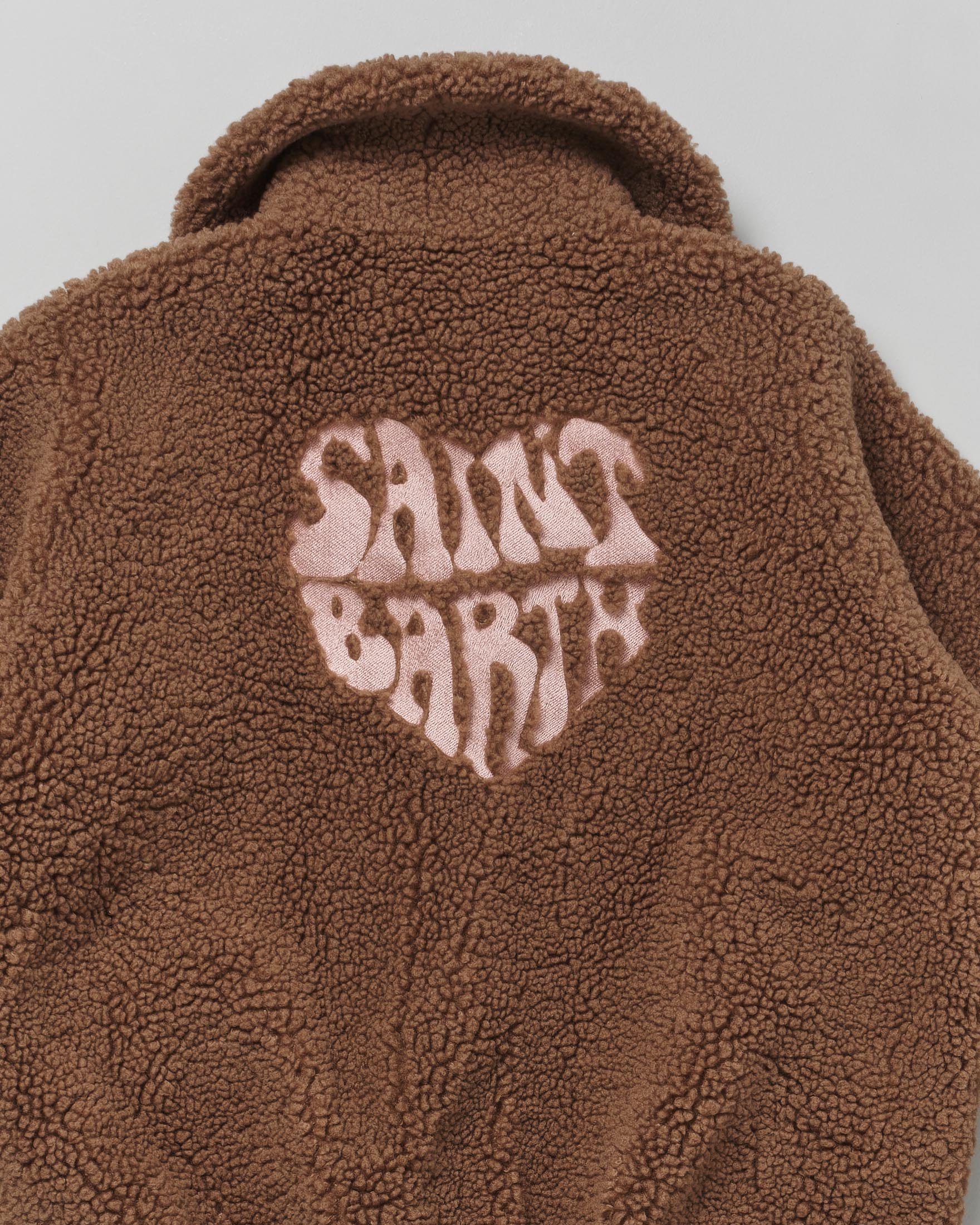 Giaccone MC2 Saint Barth teddy over marrone con logo rosa image