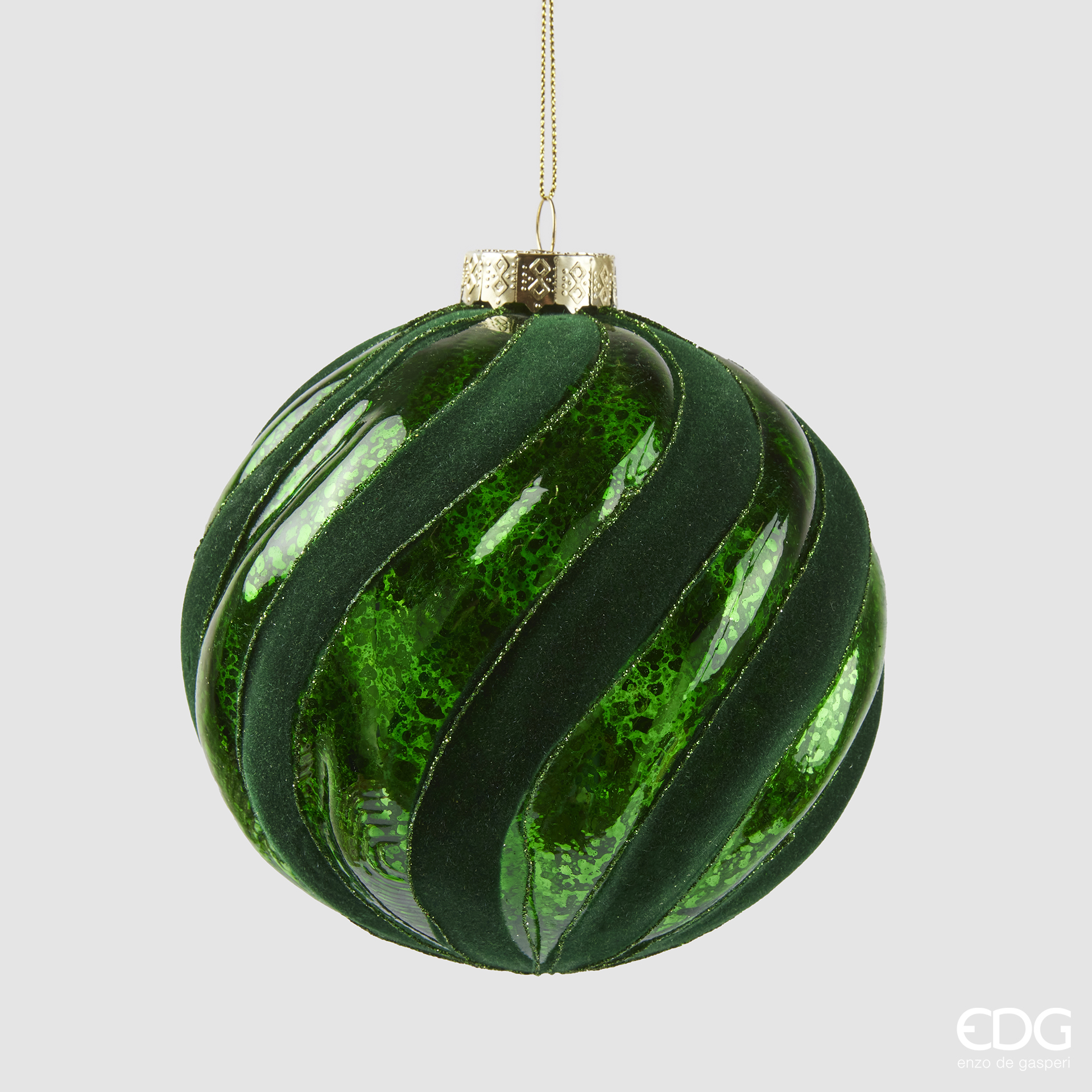 Palla in Vetro Swirl Verde d.10 Edg