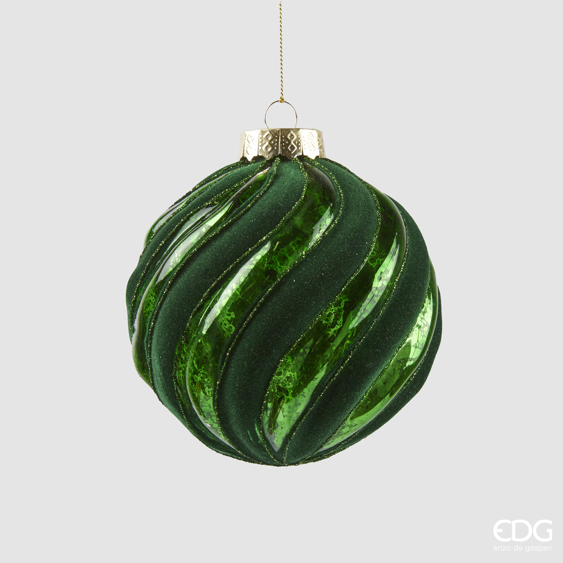 Palla in Vetro Swirl Verde d.8 Edg