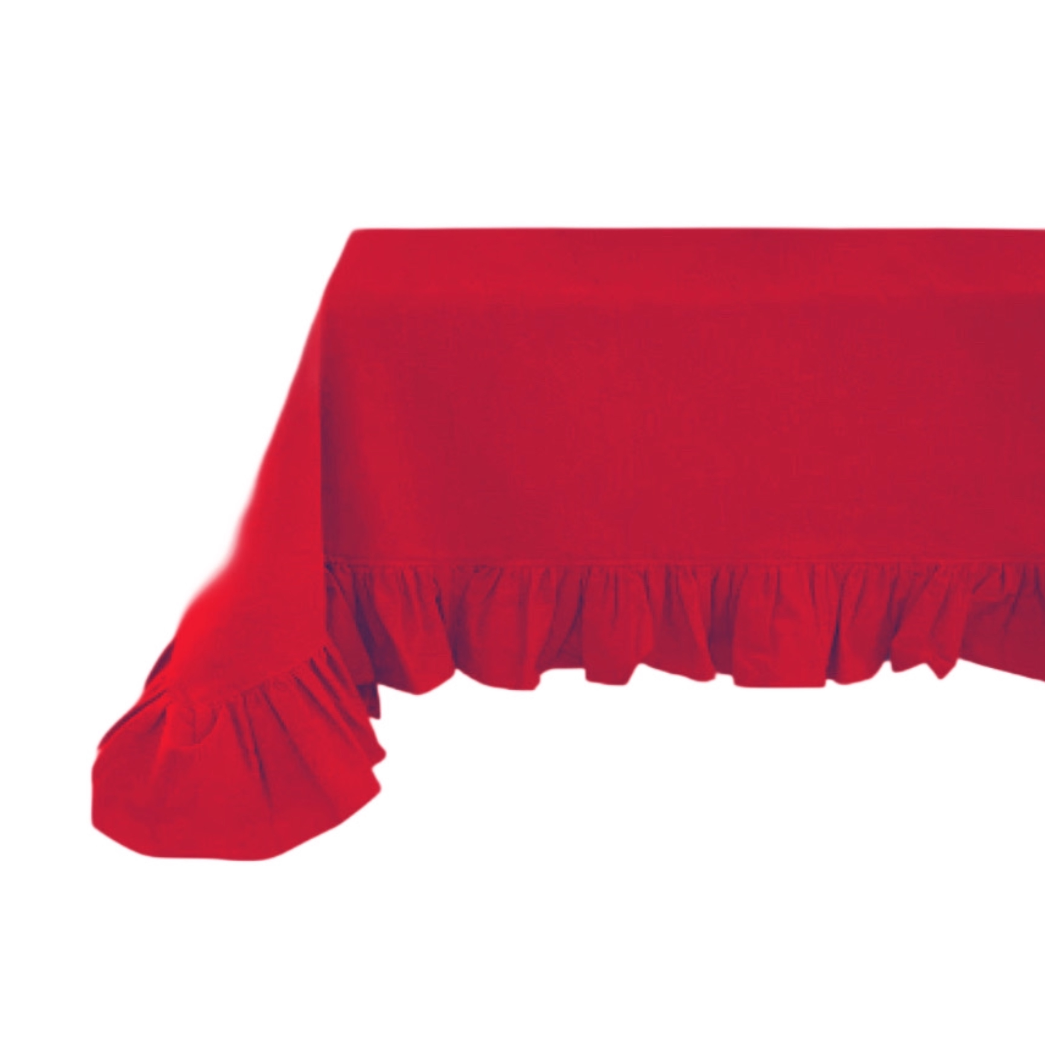 Tovaglia in Cotone Rettangolare con Volant Rouge Rossa 160x200 Gts