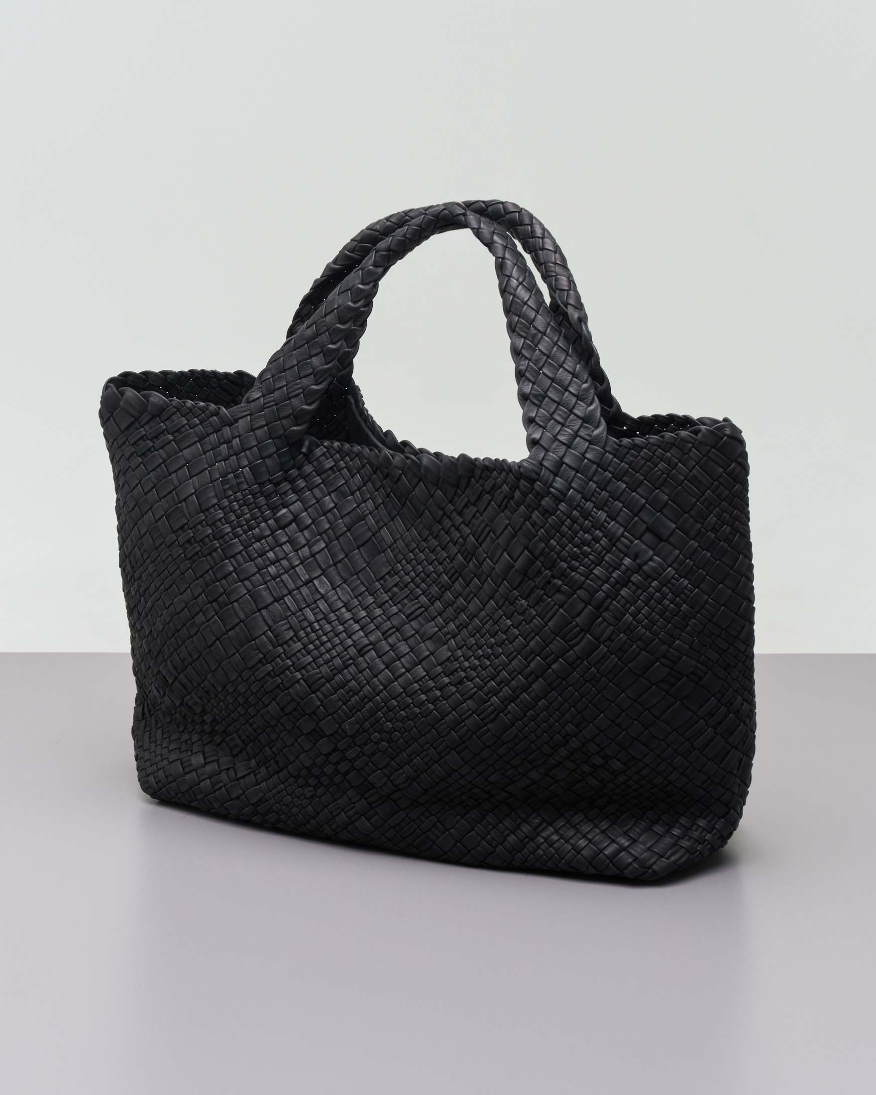 Borsetta Borse Pelle Intrecciate Borsa Nera In Pelle Intrecciata A