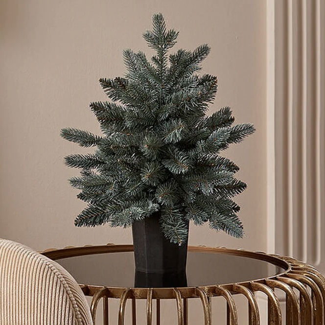 Albero di Natale Pino Argentato con Vaso d.40 h.45 Edg