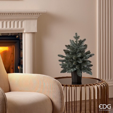 Albero di Natale Pino Argentato con Vaso d.48 h.60 Edg