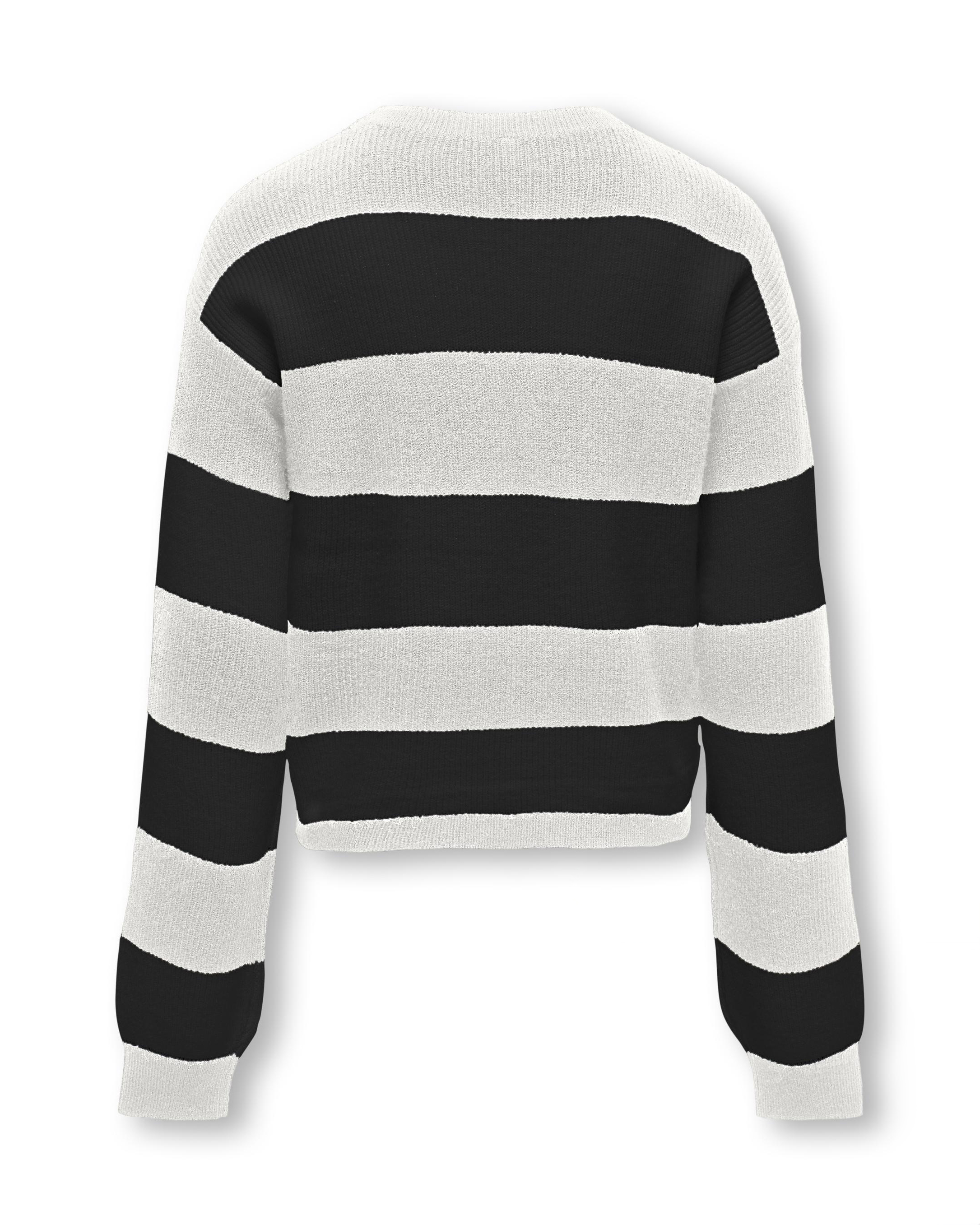 Maglia relaxed panna e nera a fantasia rigata image