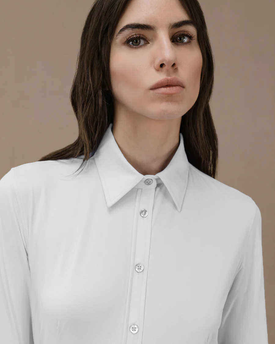 Camicia Oxford Wom Shirt bianca slim-fit in tessuto Oxford tecnico image