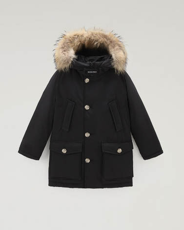 Arctic Parka Woolrich nero in Ramar con cappuccio con pelliccia