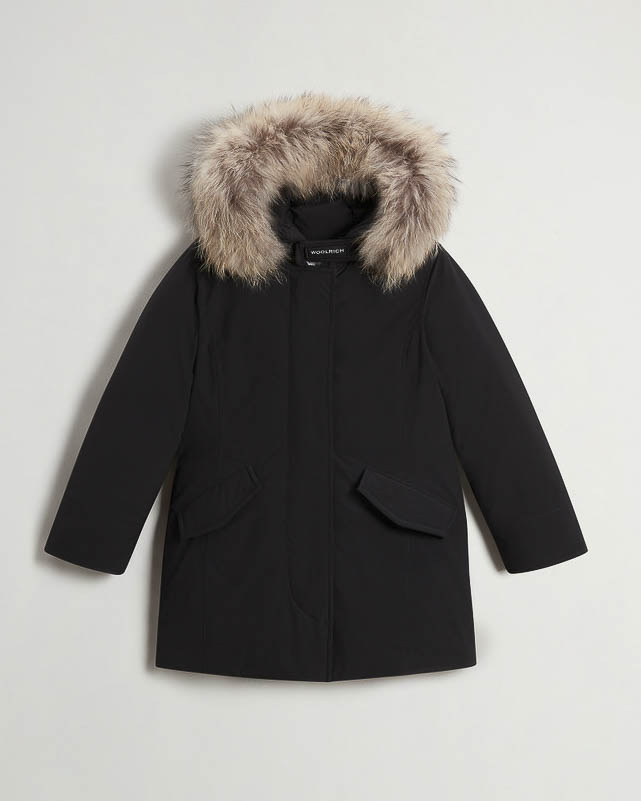 Arctic Parka in Uraban Touch nero con cappuccio con pelliccia