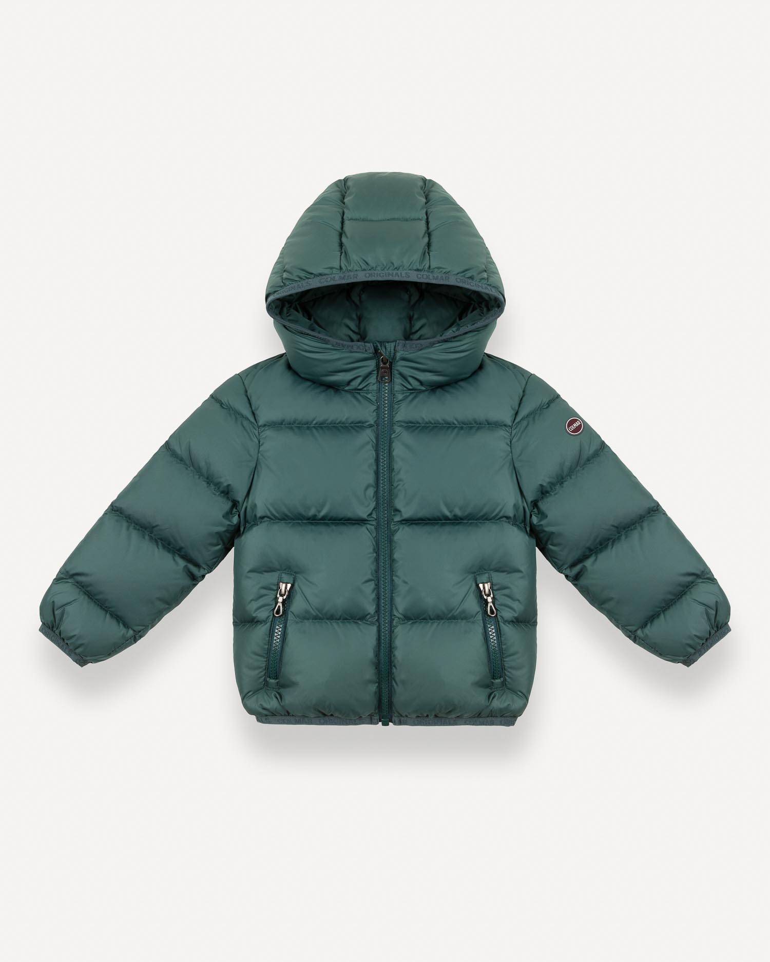 Piumino Colmar Originals in nylon verde imbottito con cappuccio