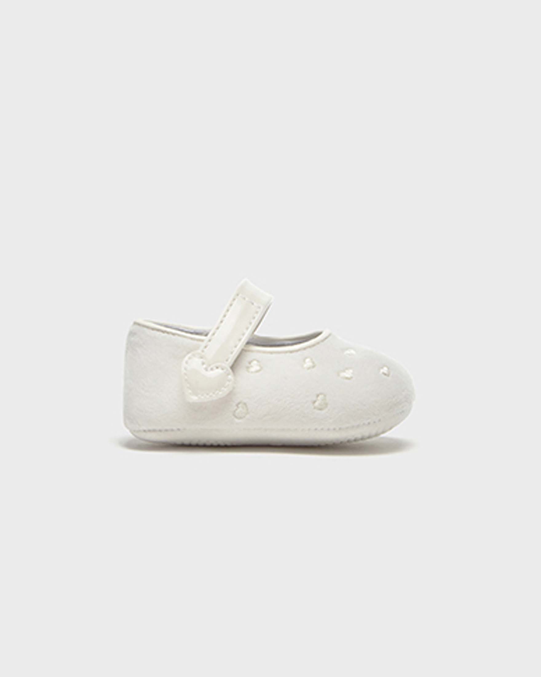 Ballerine bianche in velluto con cuori e fascetta