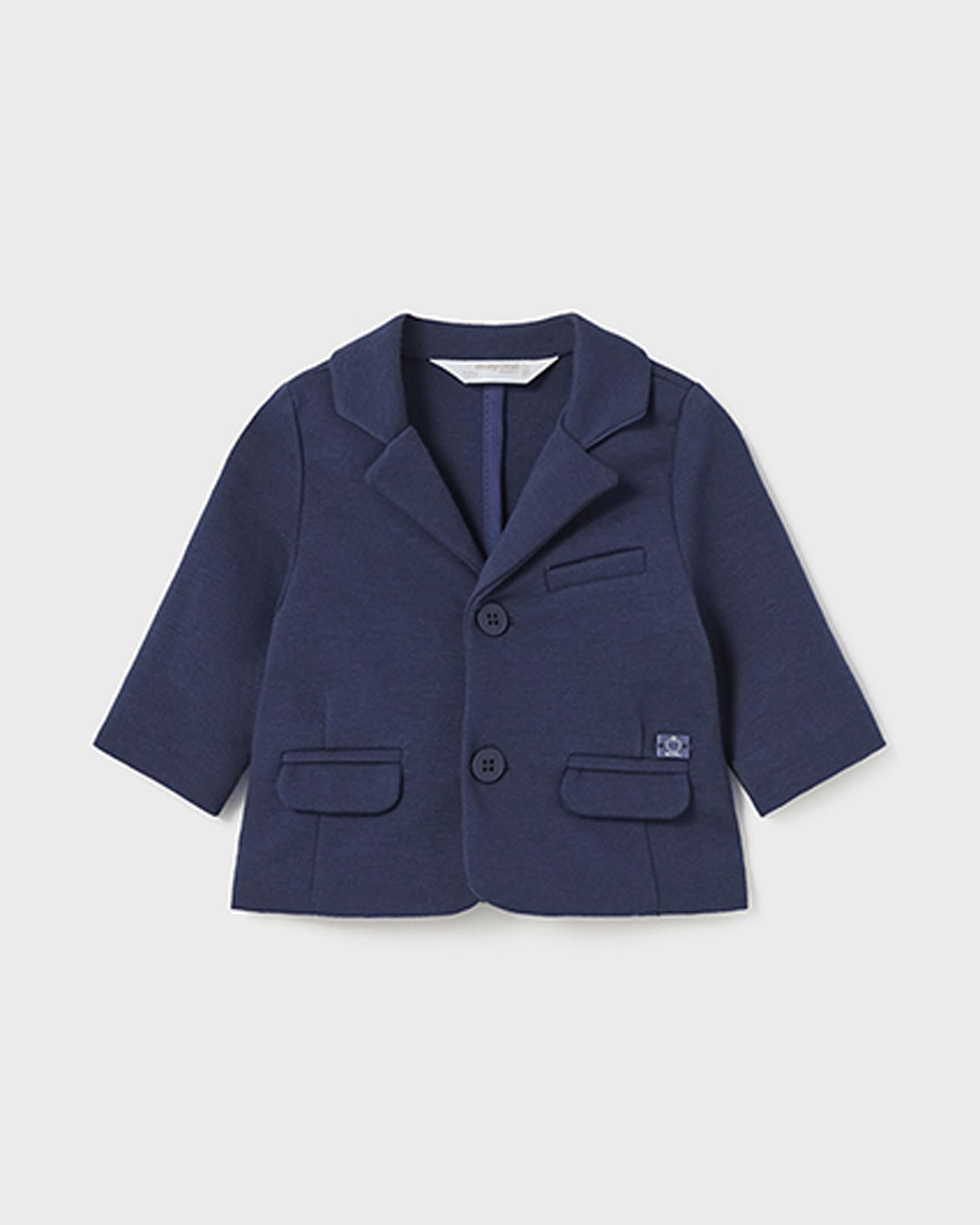 Giacca blu punto milano monopetto