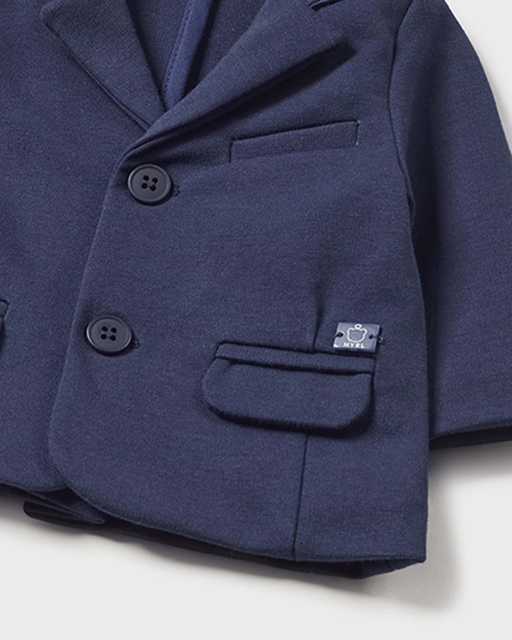 Giacca blu punto milano monopetto image