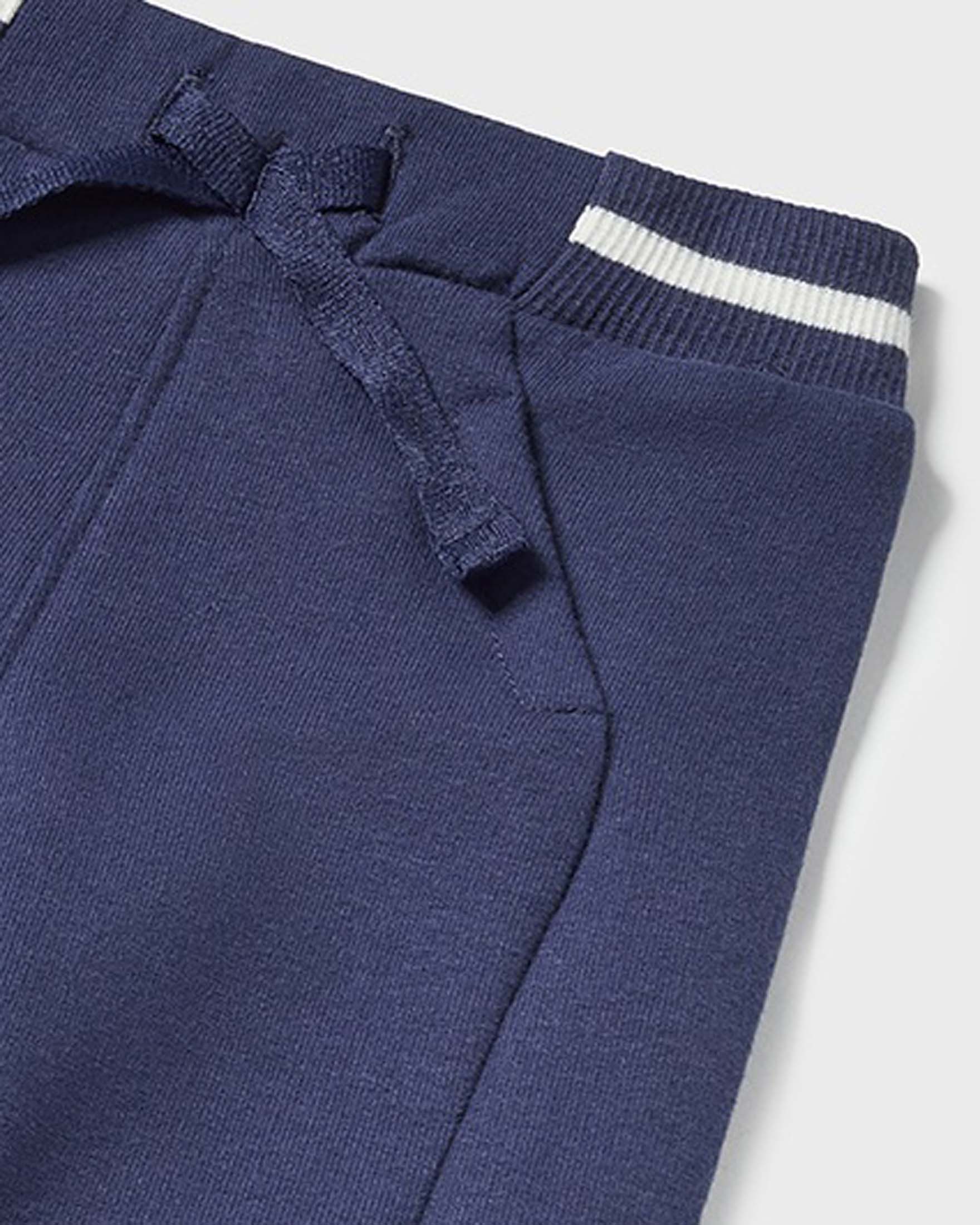 Jogger blu in felpa di cotone stretch con coulisse image
