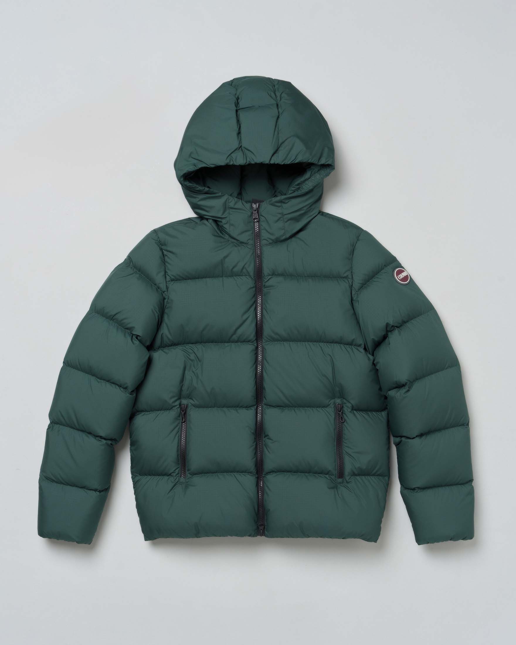 Giaccone Colmar verde opaco imbottito con cappuccio