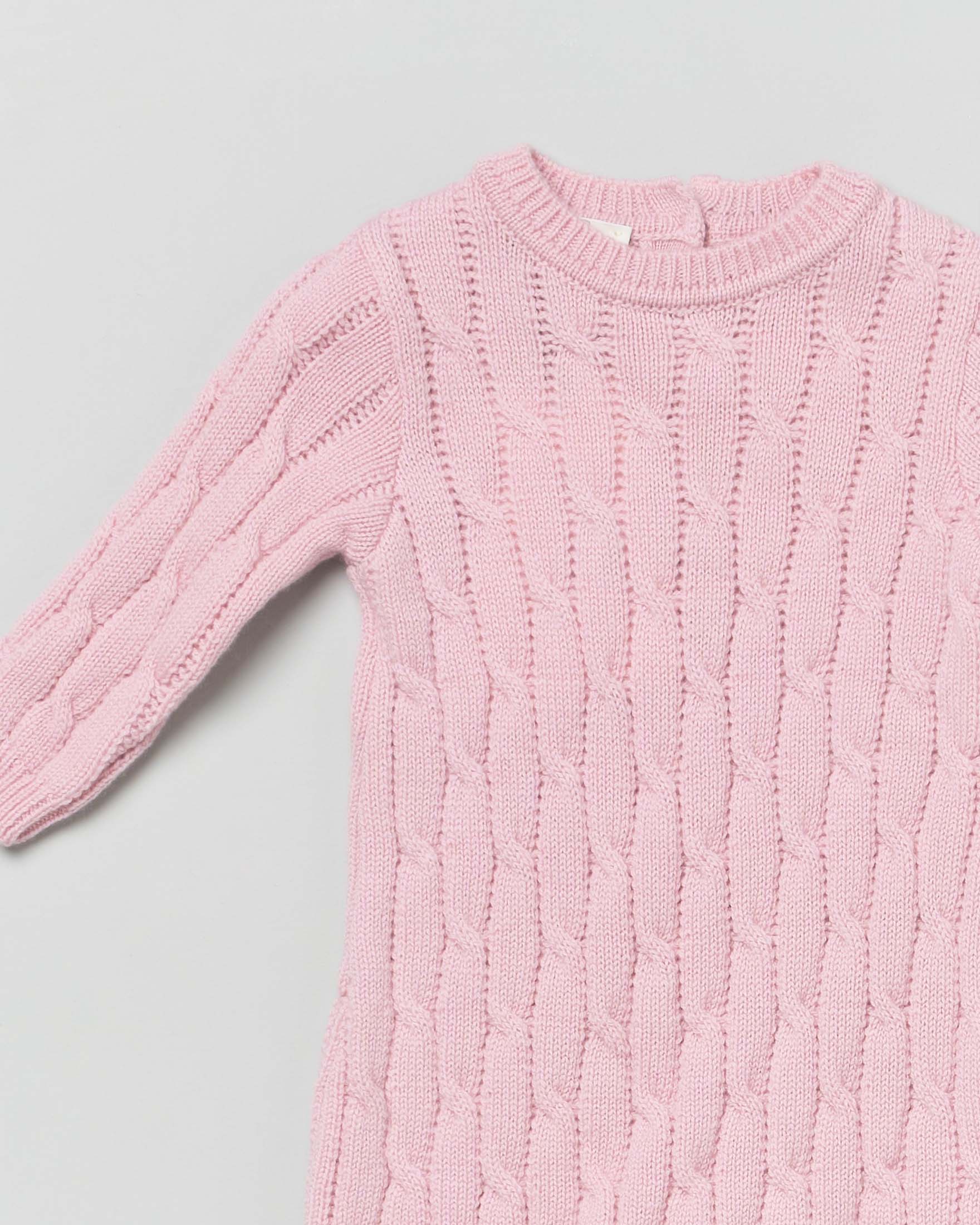 Tutina Intera in Filo Di Cotone Rosa Neonata Creazioni Luana 2081