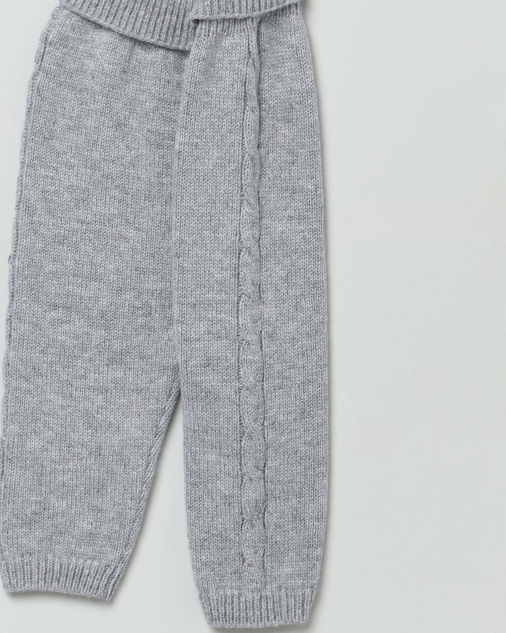 Pantalone grigio in pura lana con tape a trecce image