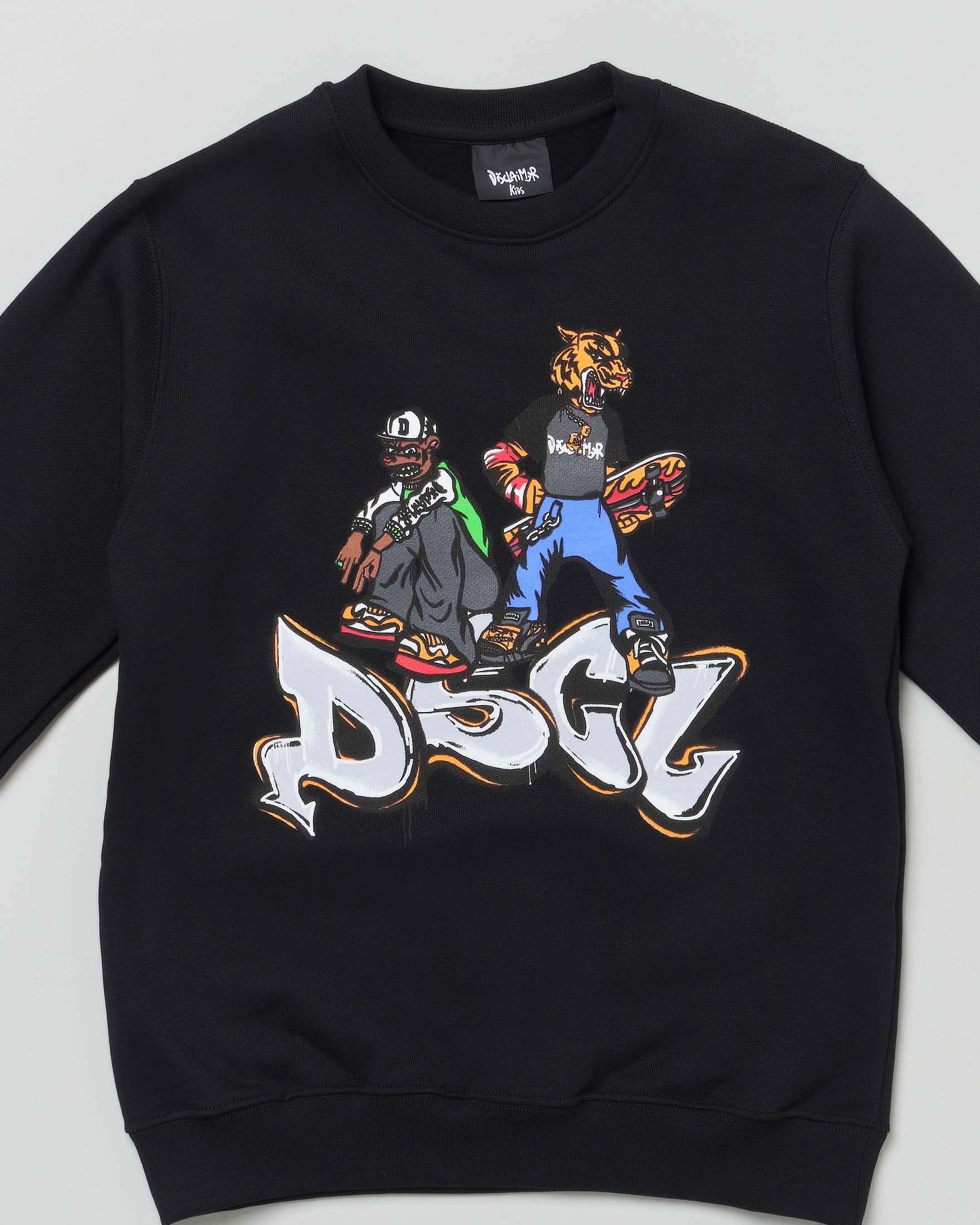 Felpa nera in cotone con stampa logo skater image