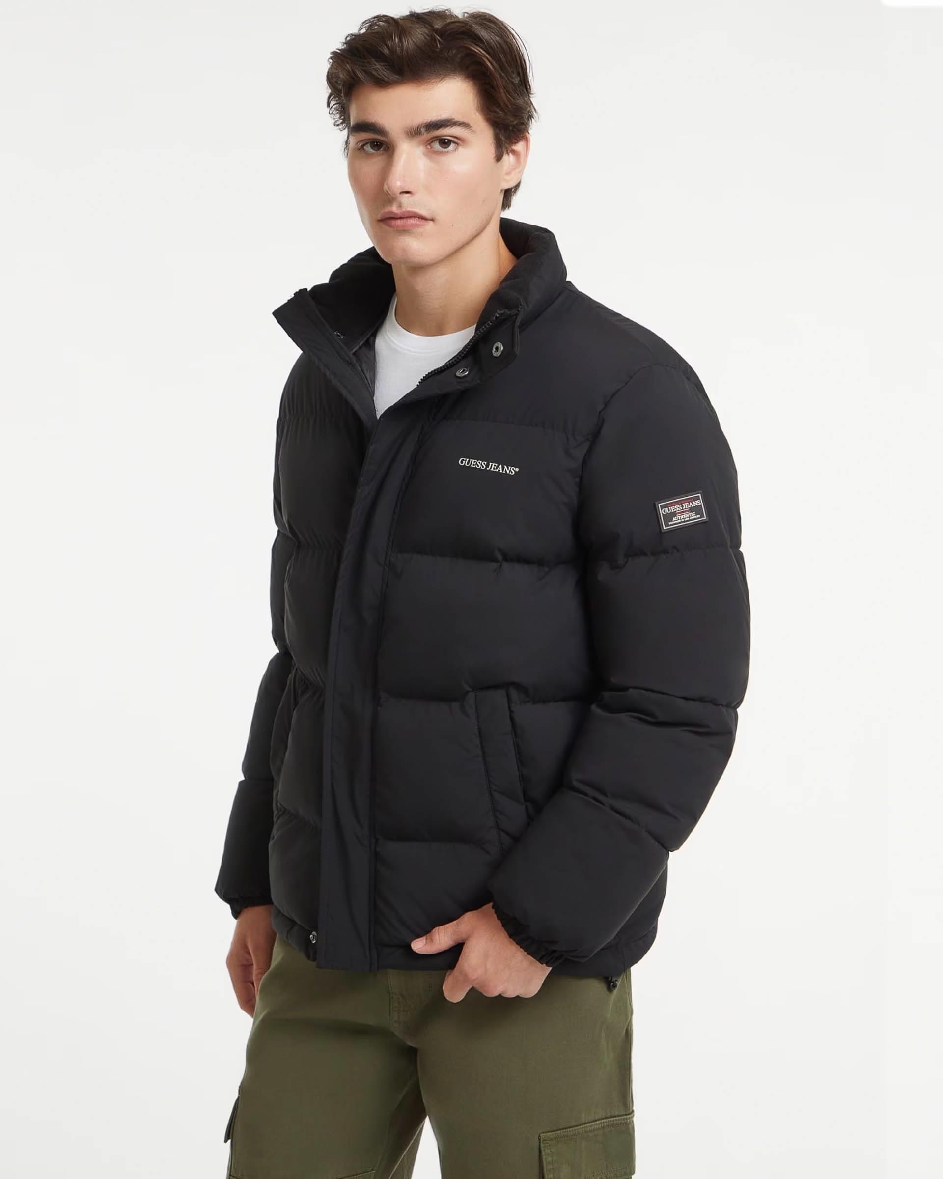 Piumino bomber Jeans nero senza cappuccio