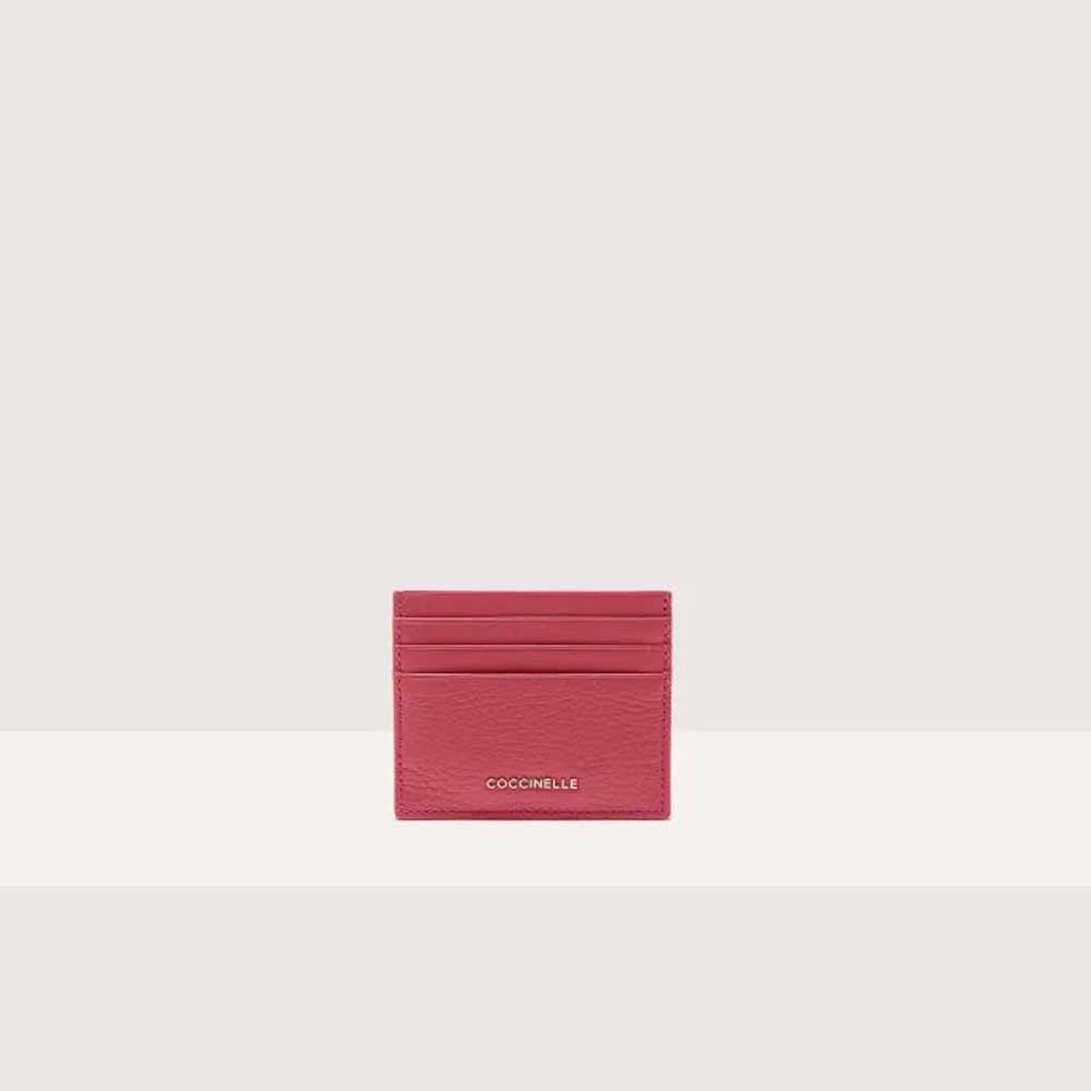 Coccinelle Small Grained Leather Wallet Metallic Soft in Yellow | UK