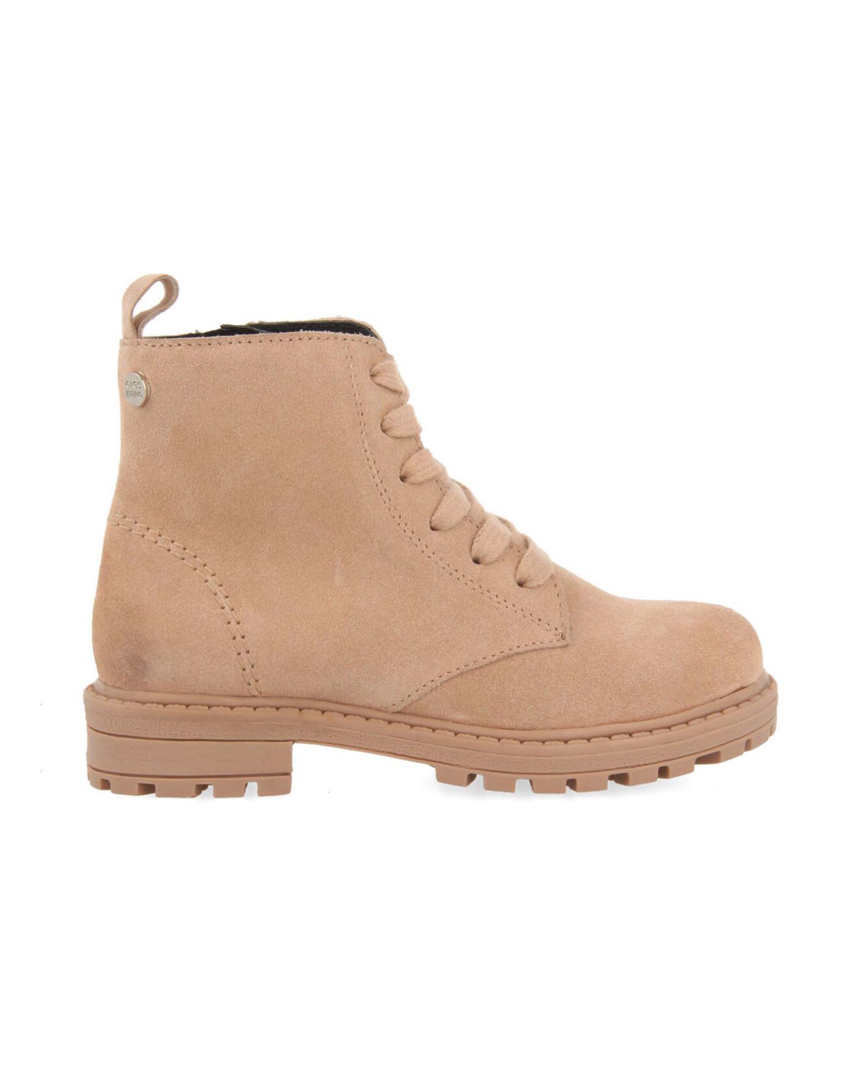 Anfibio rosa antico in suede scamosciata con lacci