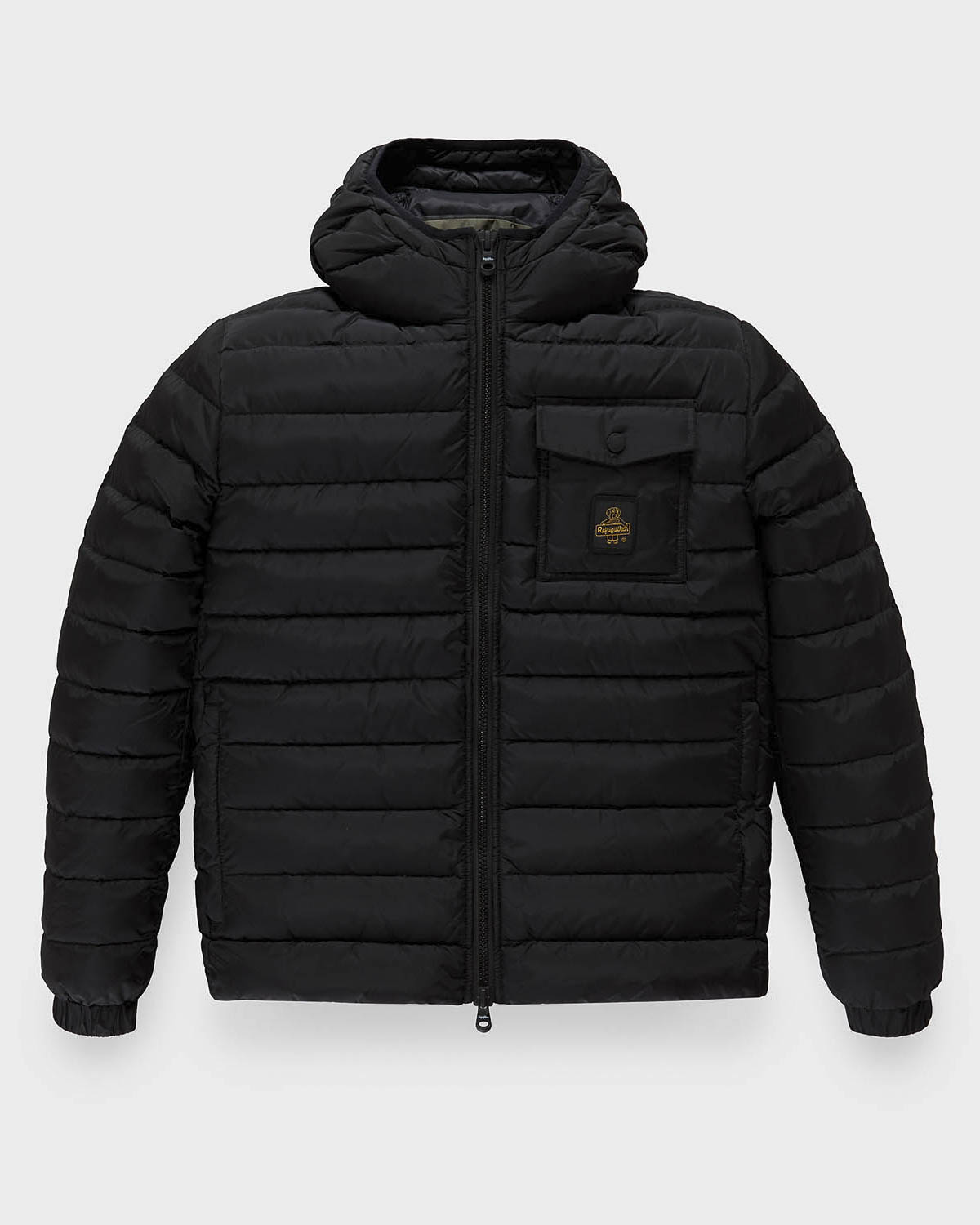 Piumino Refrigiwear Hunter Jacket nero con cappuccio Refrigiwear