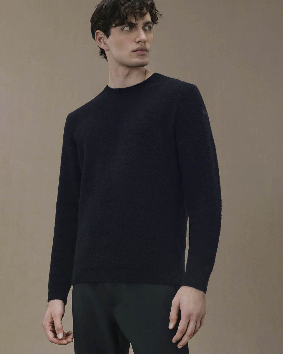 R.R.D. — Maglione girocollo R.R.D. Bouclè Round Knit blu
