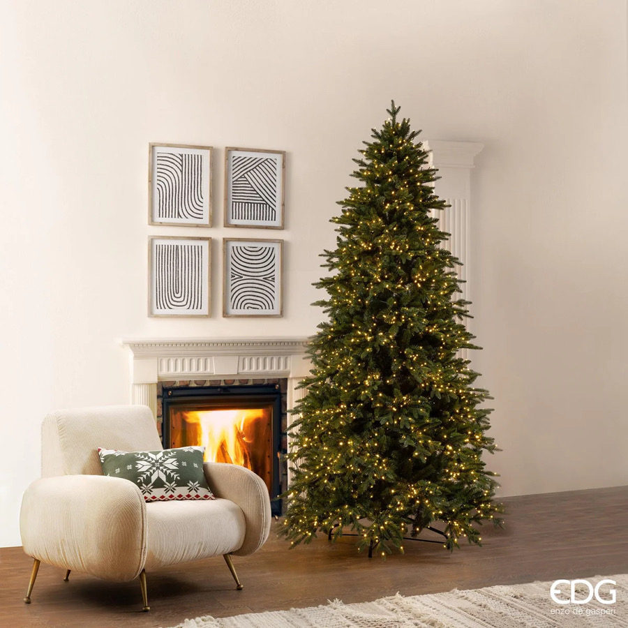 Albero di Natale Pino Cristallo Verde con 2500 Led h.240 d.139 Edg