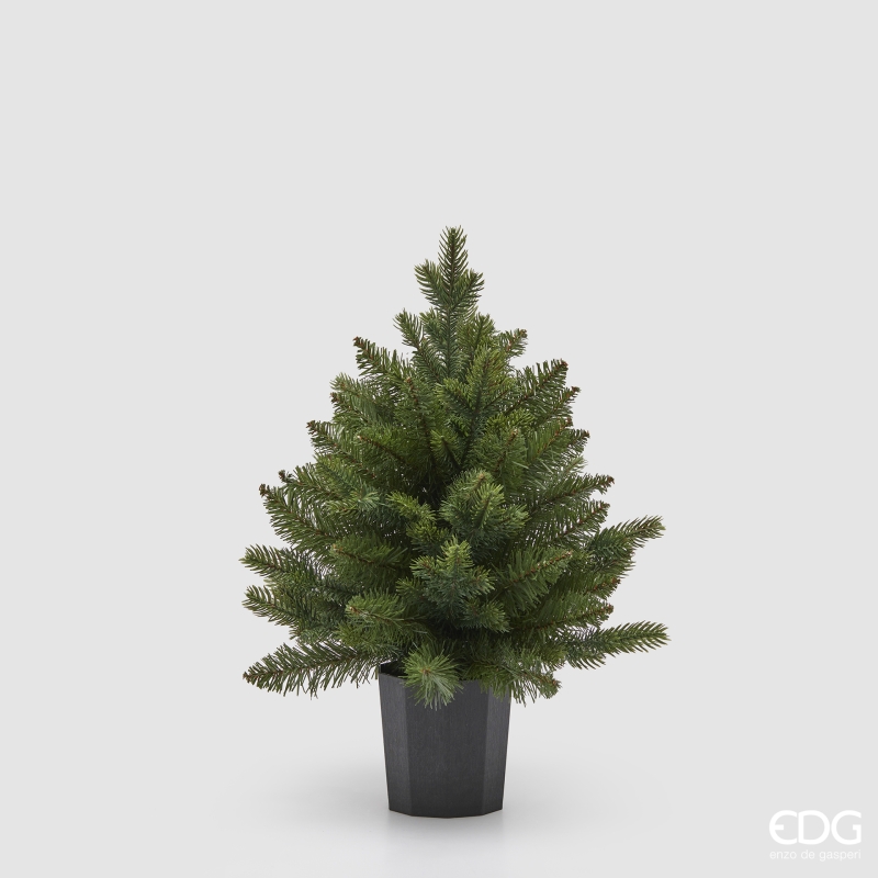 Albero di Natale Pino Argentato Verde con Vaso d.40 h.45 Edg
